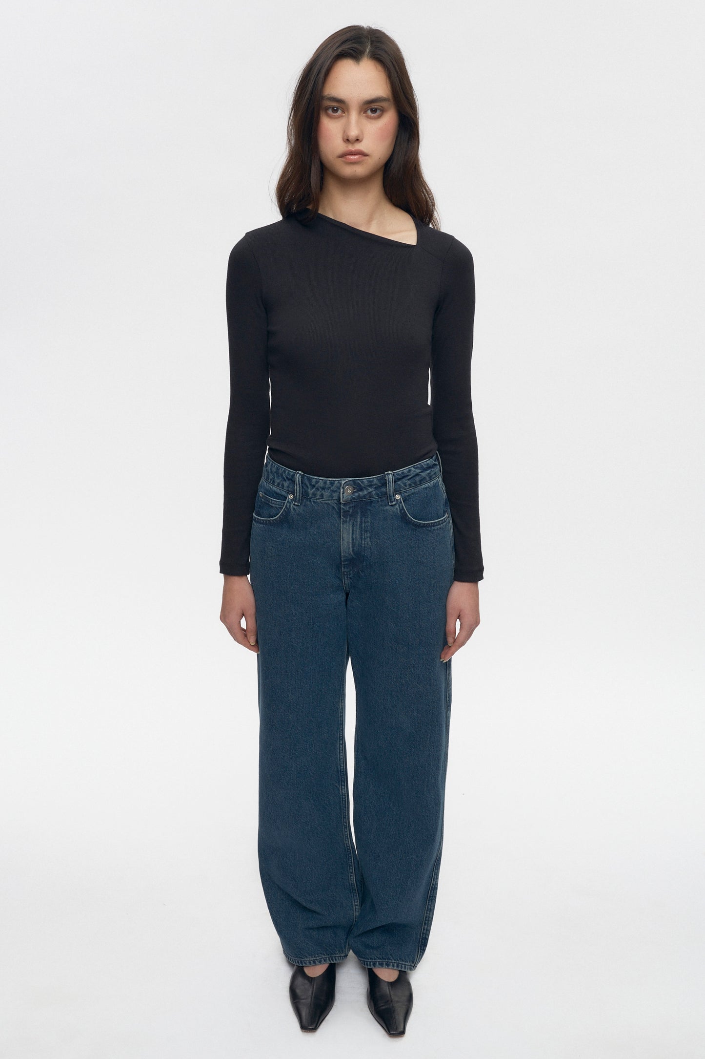 Women's Asymmetric Neckline in Black