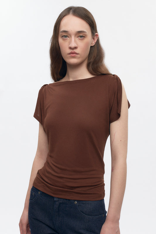 Women's Ayla Boatneck Top in Cocoa