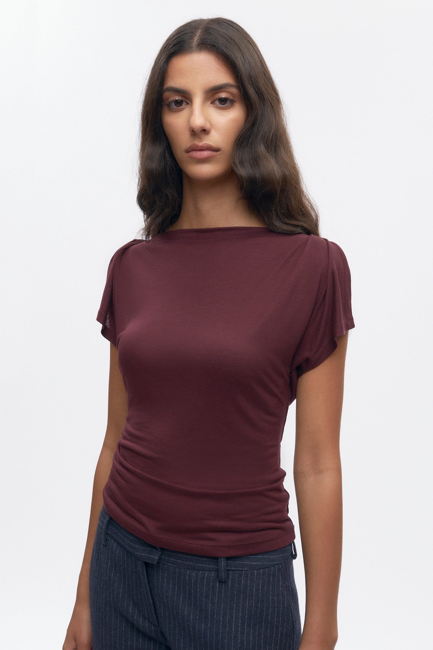 Women's Ayla Boatneck Top in Plum