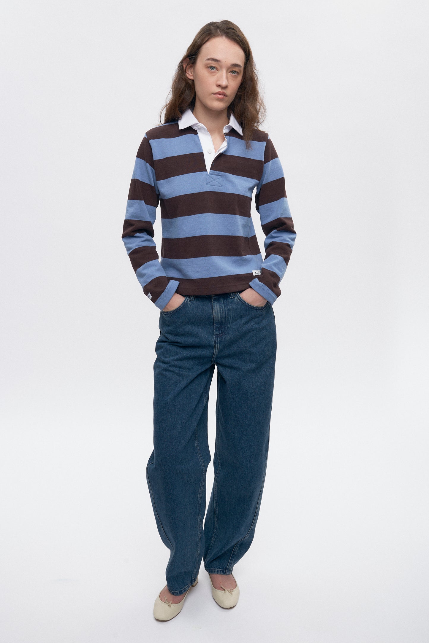 Women's Barbarian Rugby Shirt in Columbia/Brown