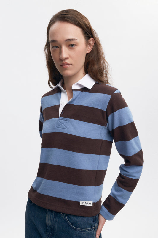 Women's Barbarian Rugby Shirt in Columbia/Brown