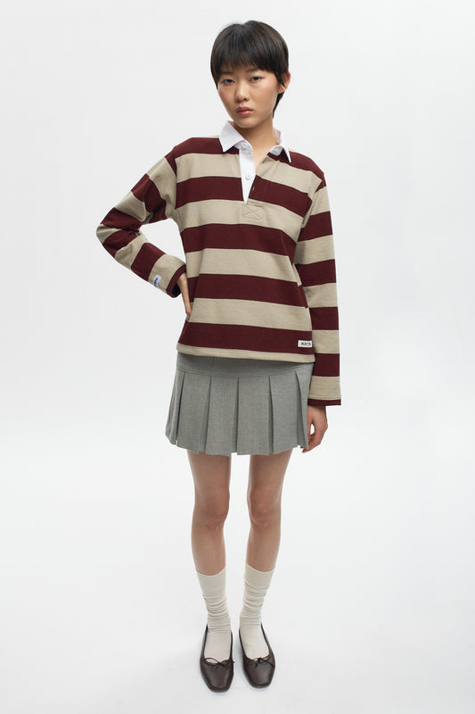 Women's Barbarian Rugby Shirt in Taupe/Harvard