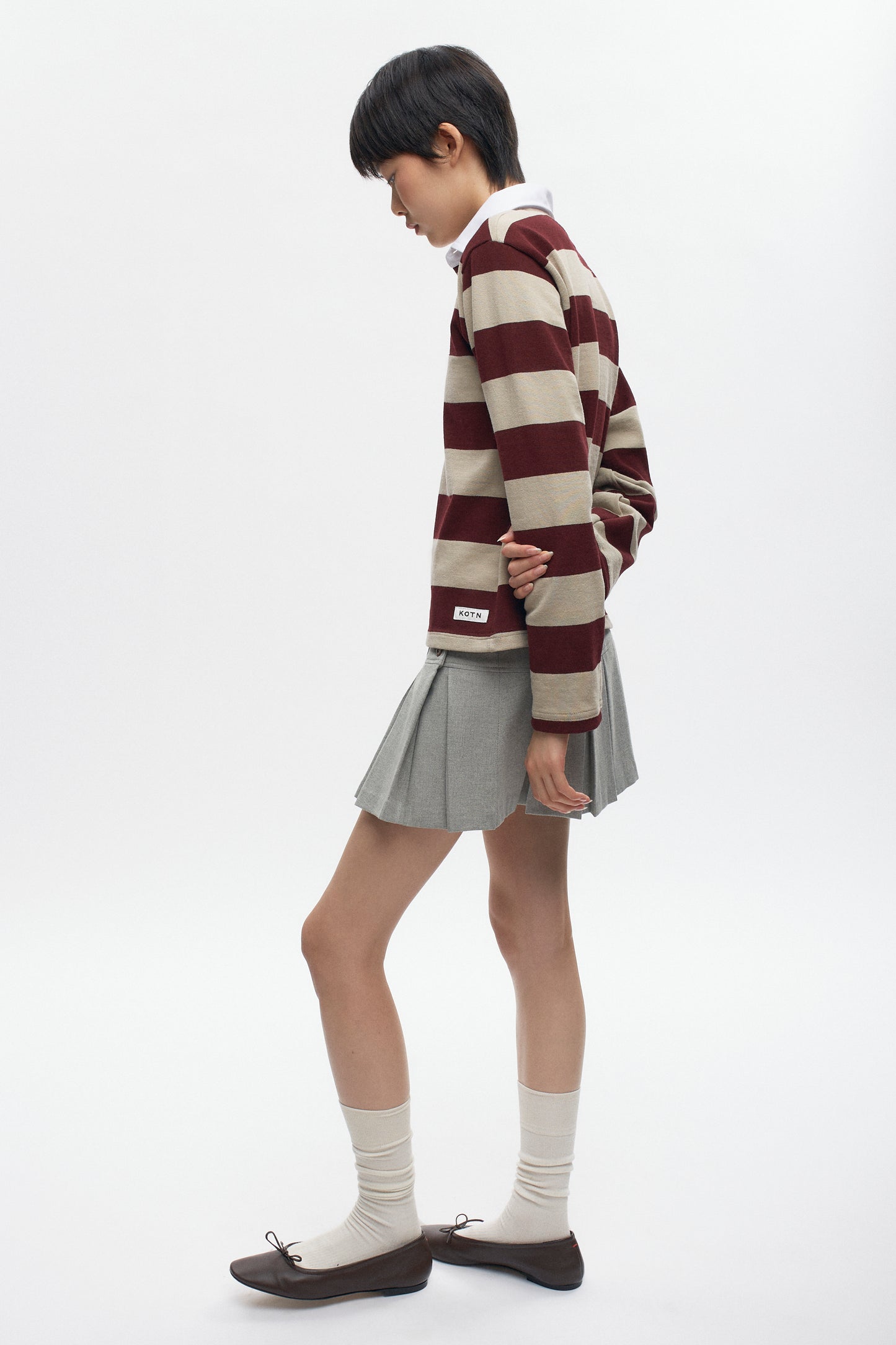 Women's Barbarian Rugby Shirt in Taupe/Harvard