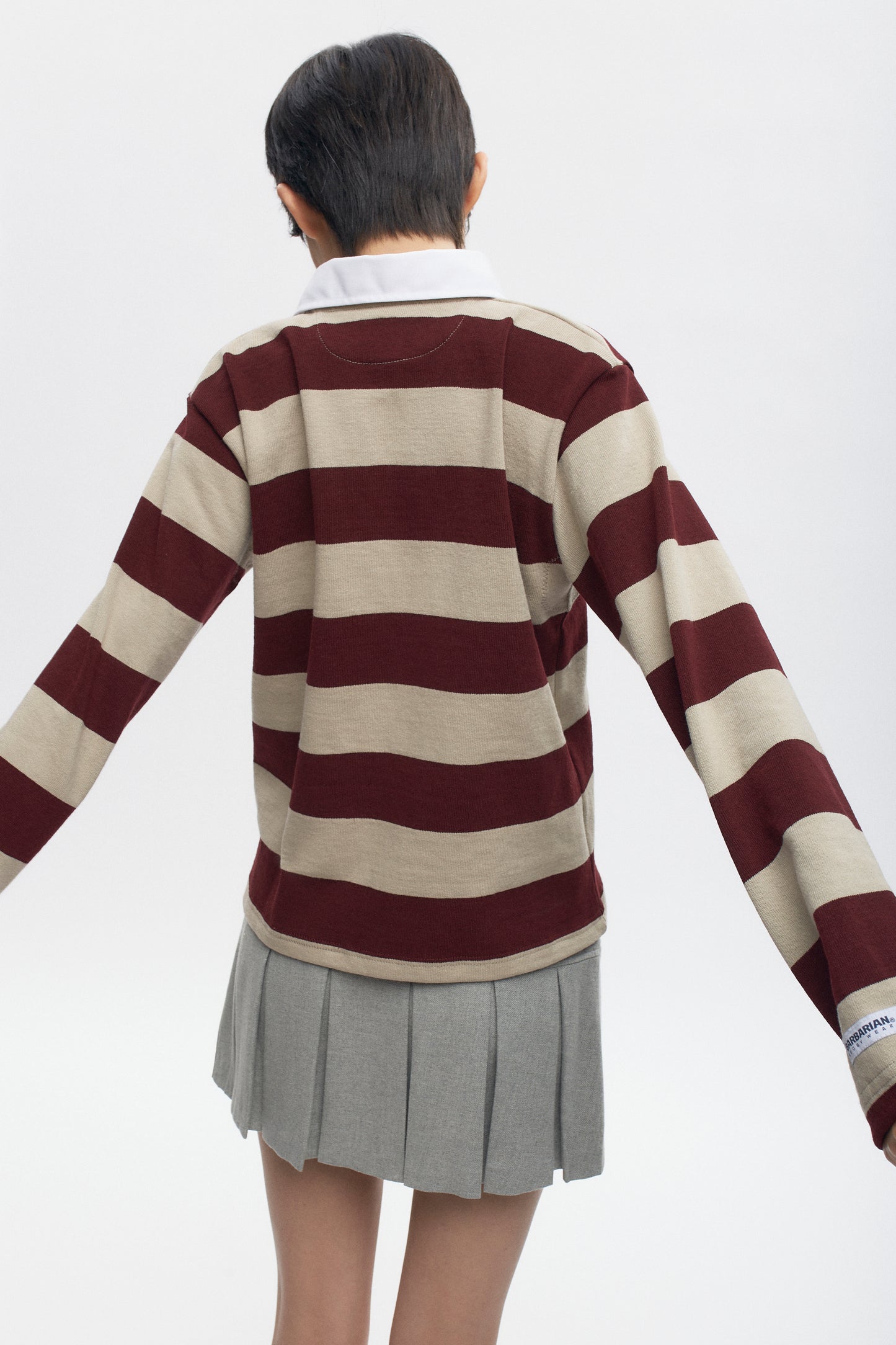 Women's Barbarian Rugby Shirt in Taupe/Harvard