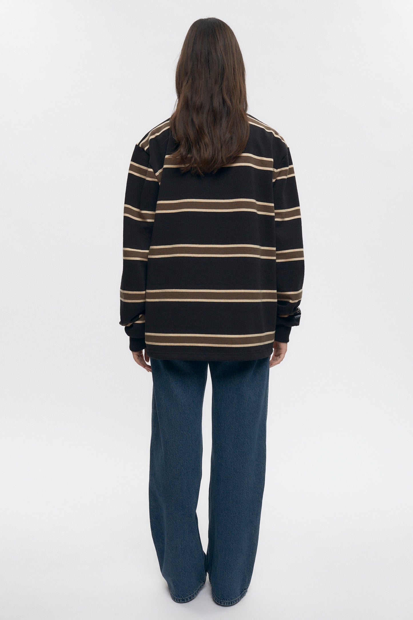 Men's Barbarian Zip Rugby in Black/Beige/Moss