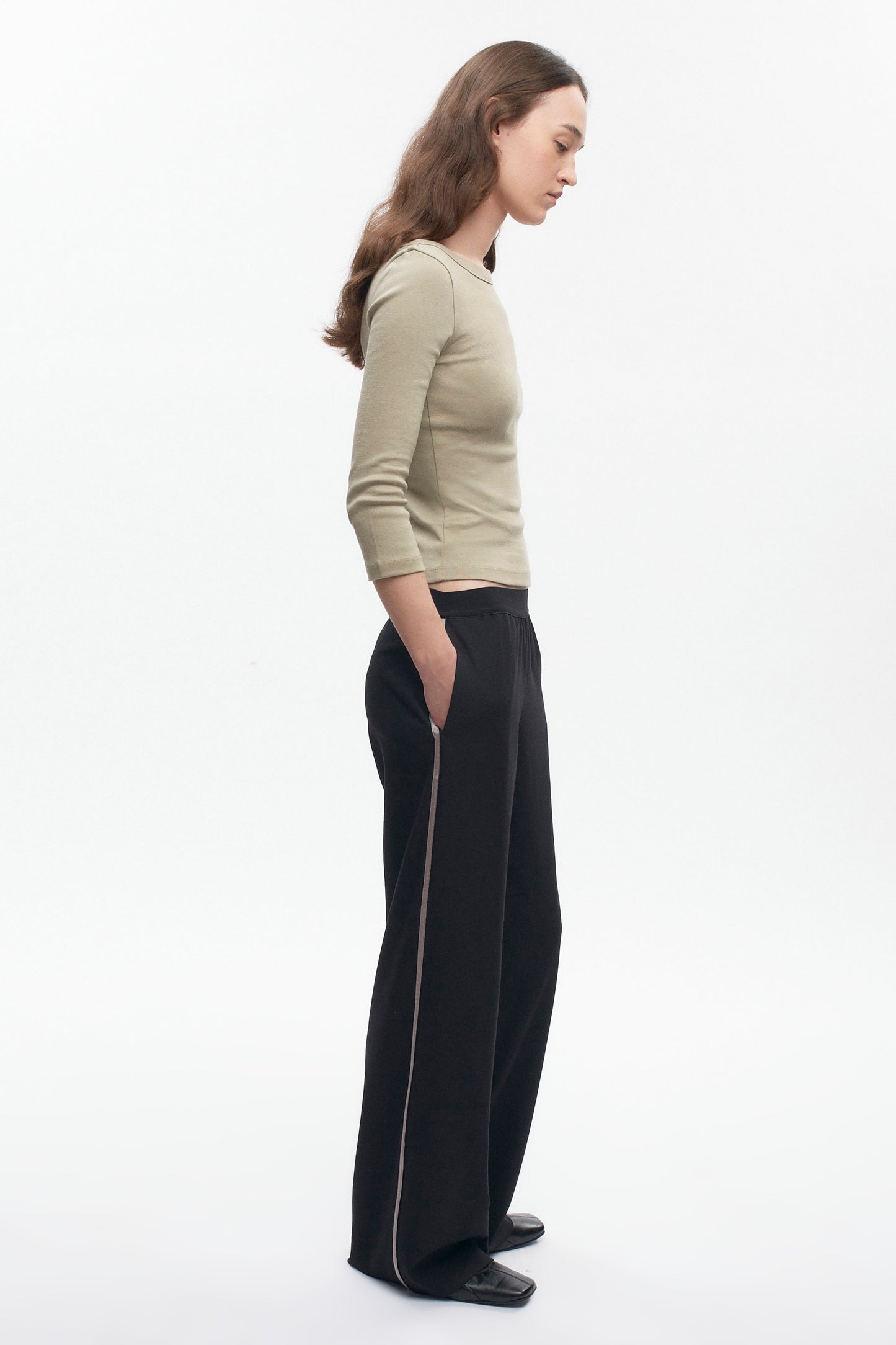 Women's Boatneck 3/4 Sleeve Top in Desert