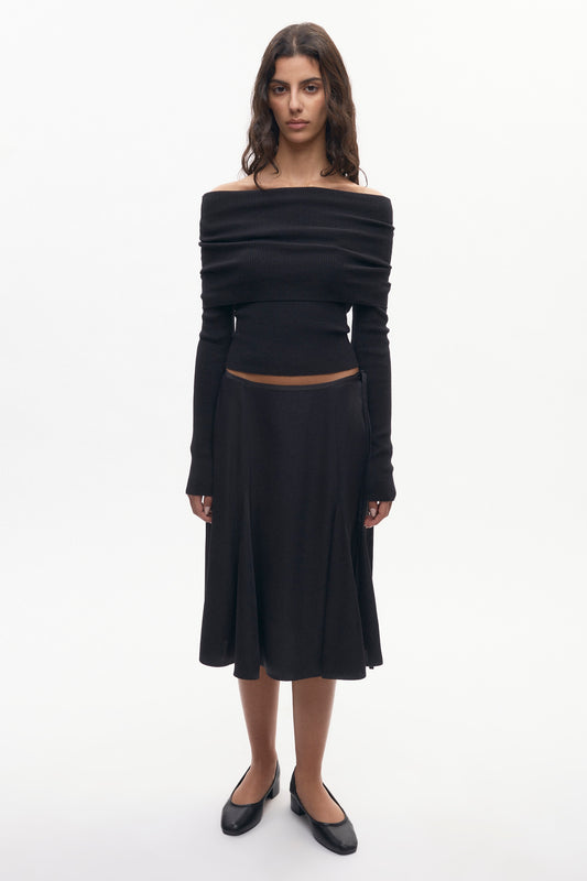 Women's Cleo Midi Skirt in Black