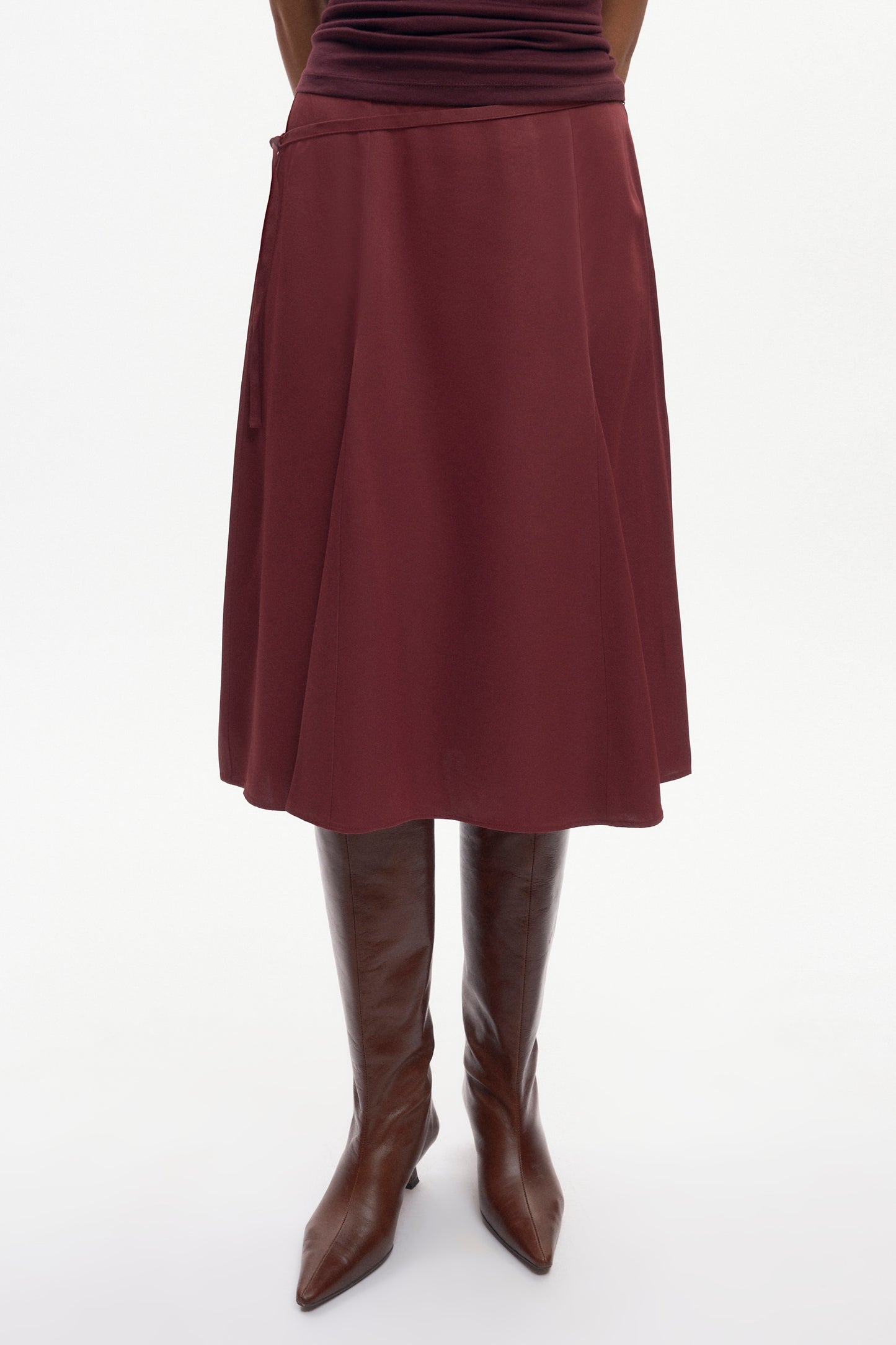 Women's Cleo Midi Skirt in Cabernet