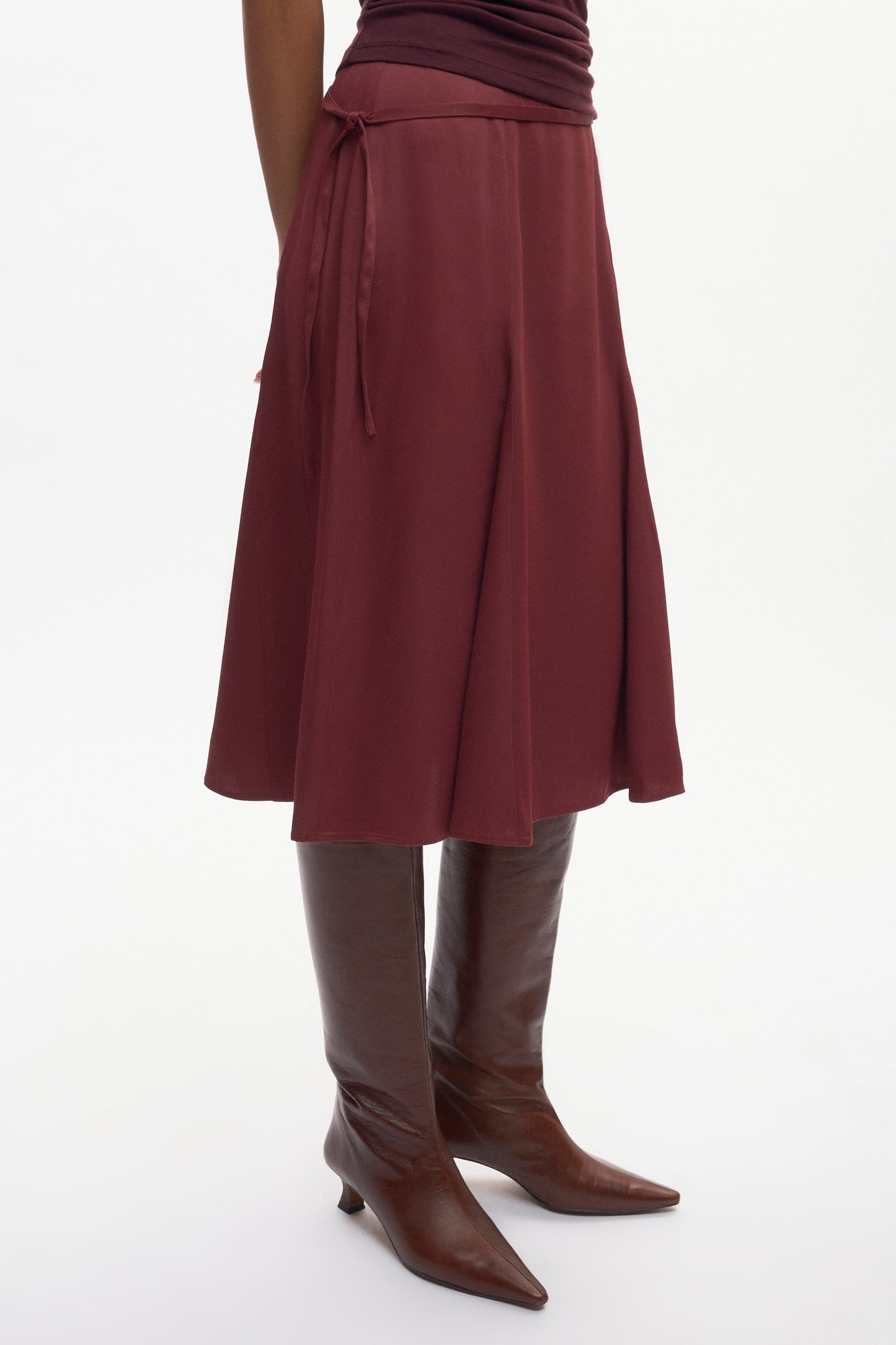 Women's Cleo Midi Skirt in Cabernet