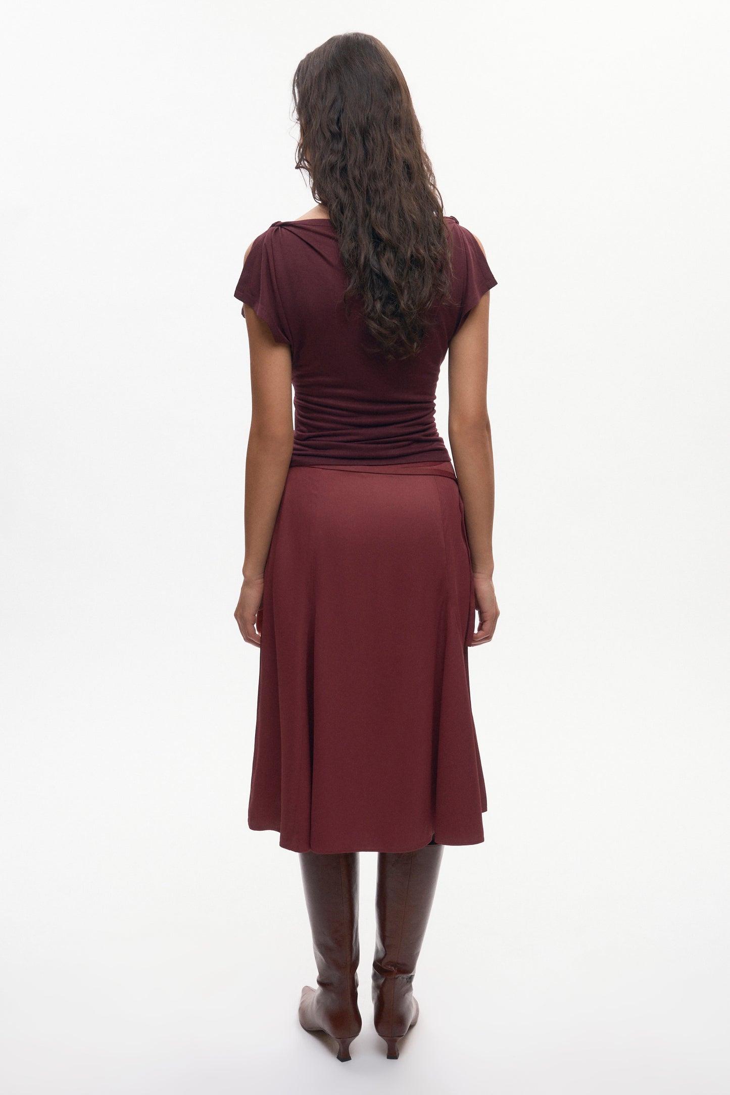 Women's Cleo Midi Skirt in Cabernet
