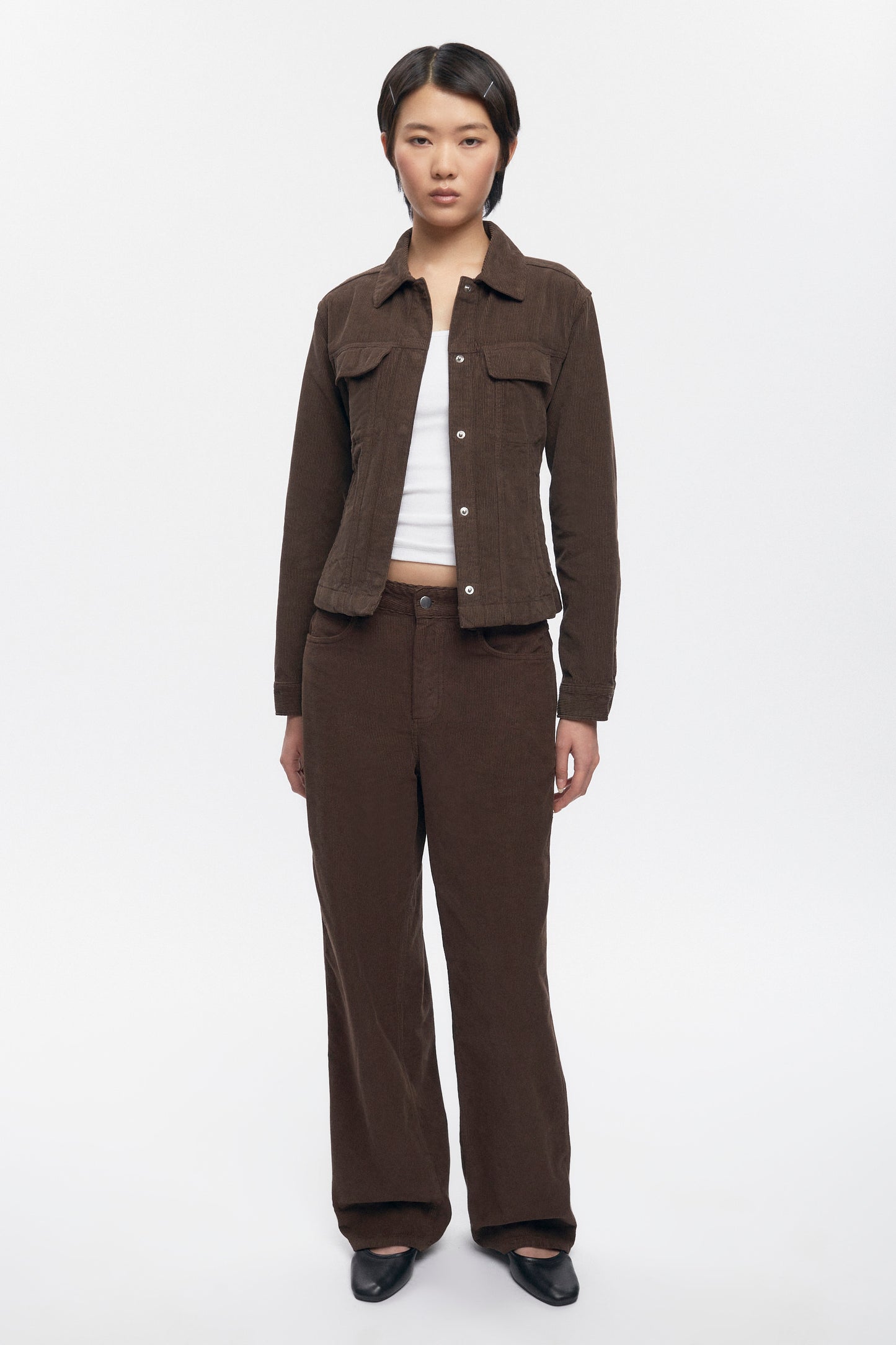 Women's Cord Jacket in Coffee Bean