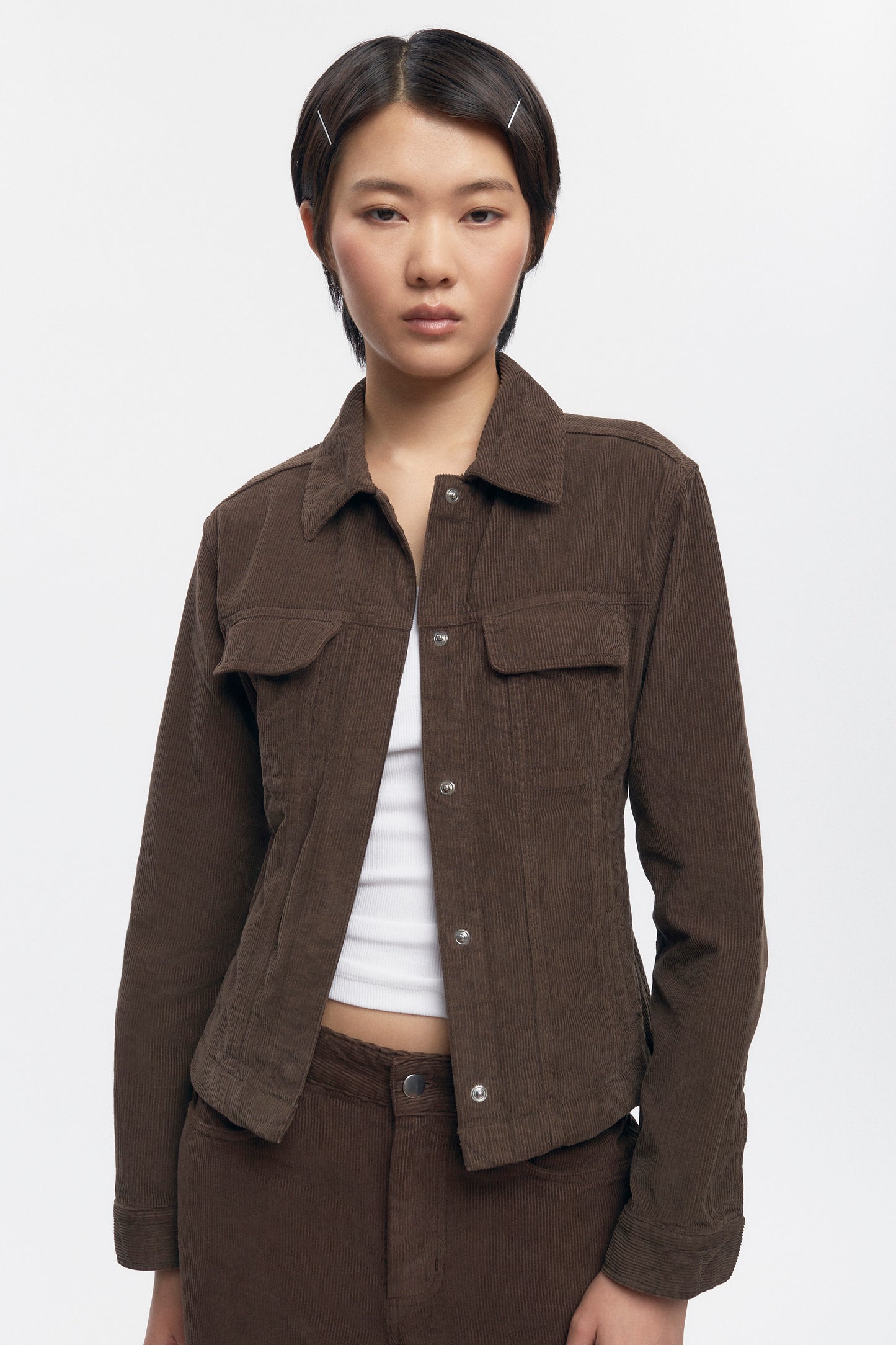 Women's Cord Jacket in Coffee Bean
