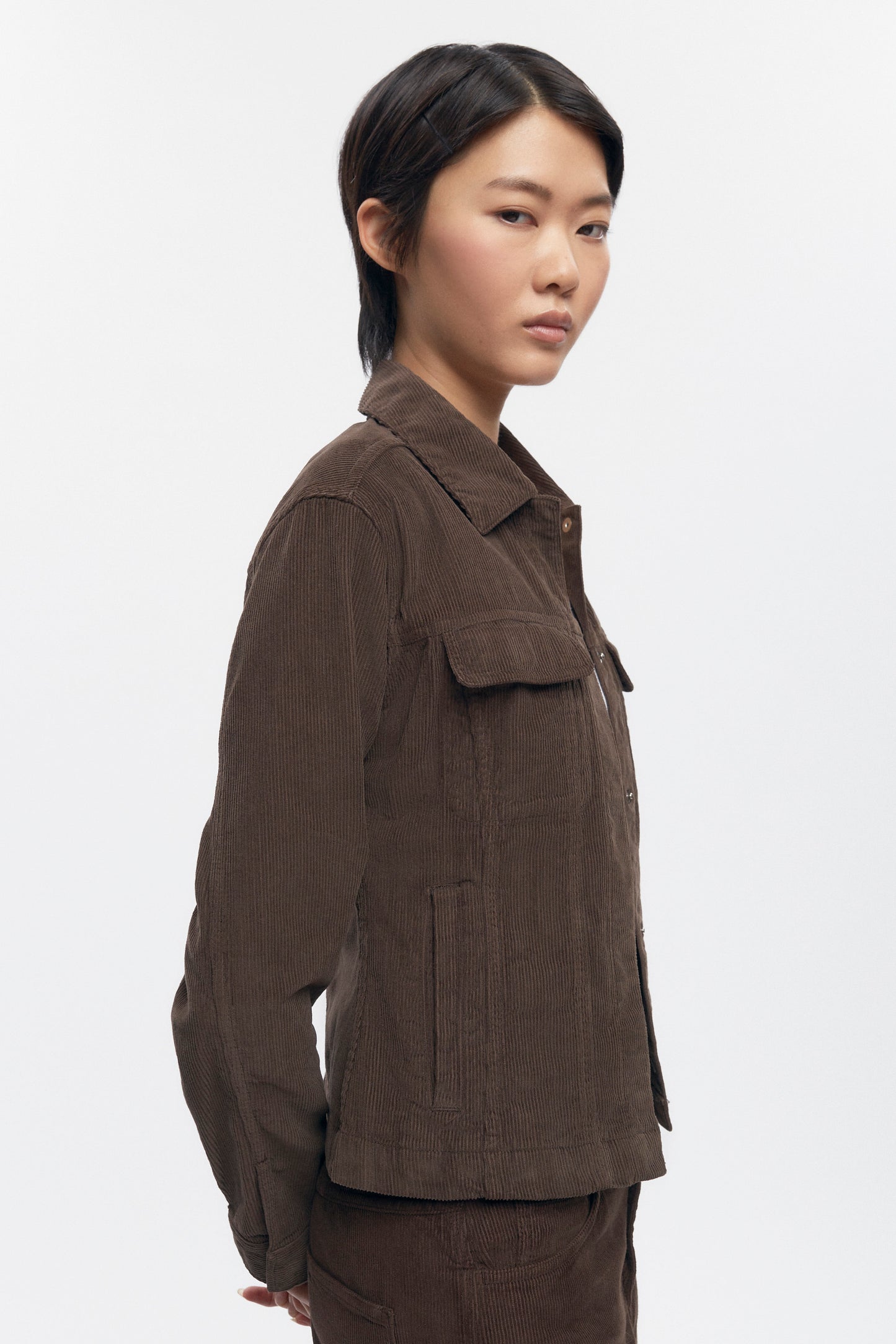 Women's Cord Jacket in Coffee Bean