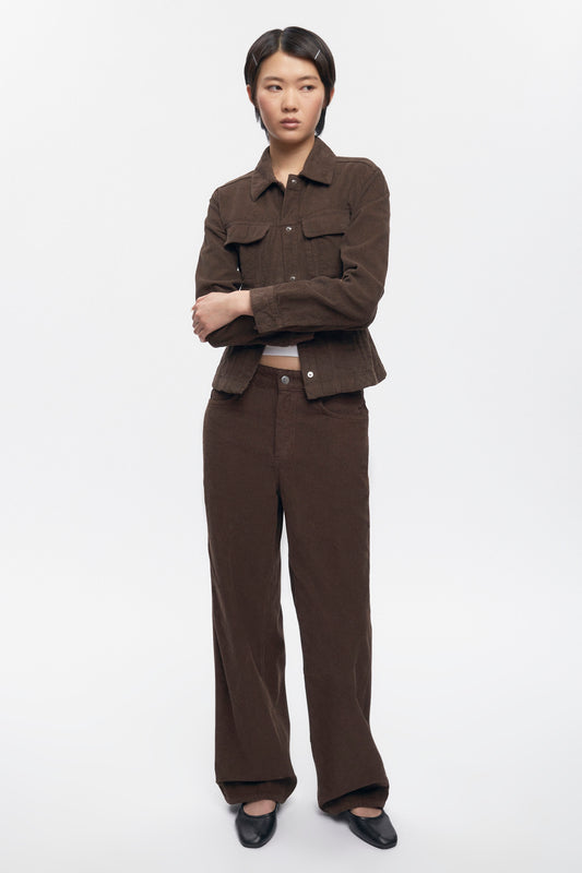 Women's Cord Taba Pant  in Coffee Bean