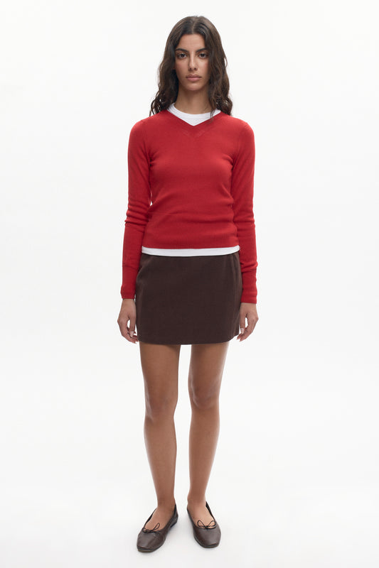 Women's Cozy Mini Skirt in Coffee Bean