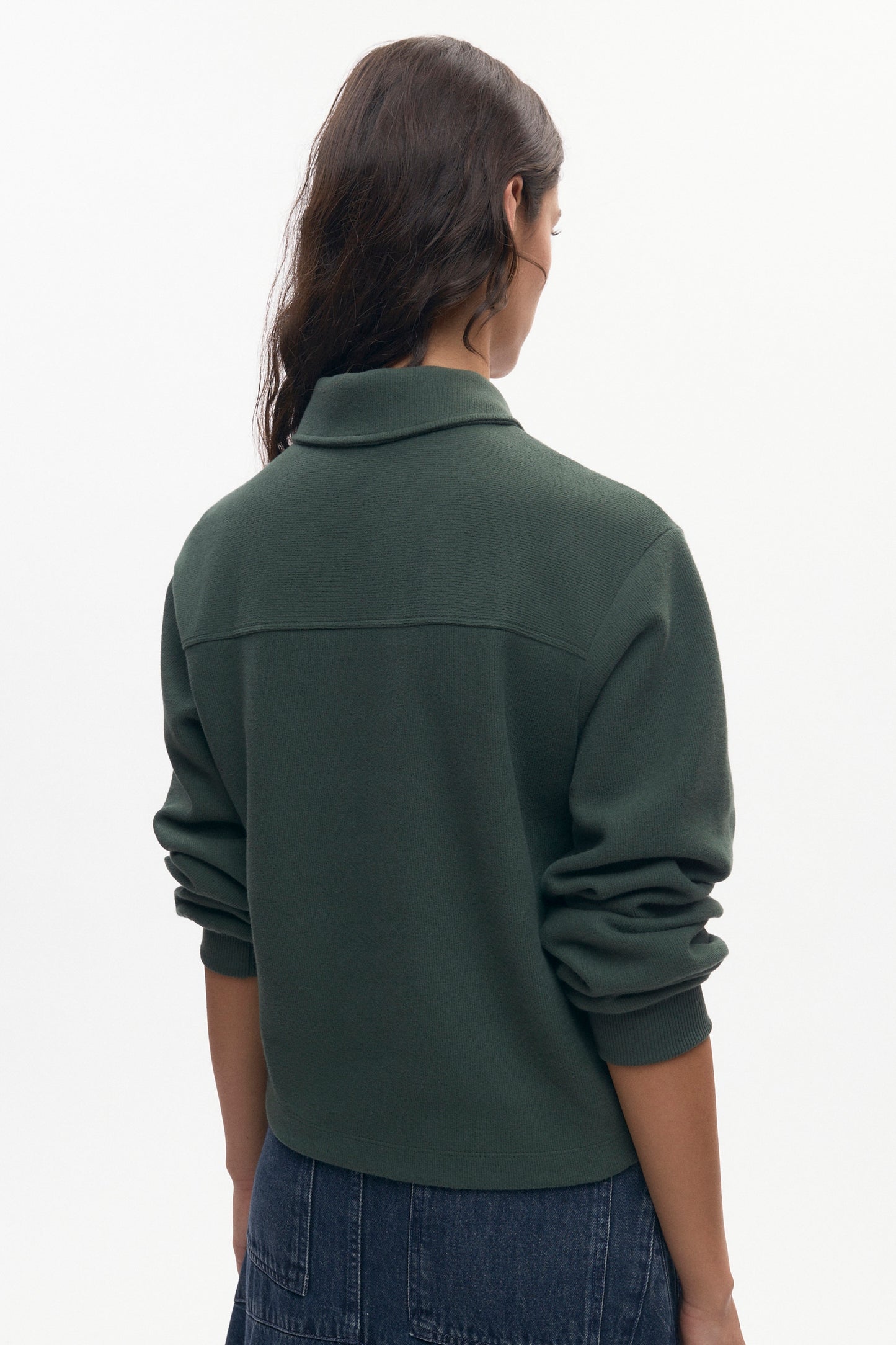 Women's Cozy Polo in Bottle Green