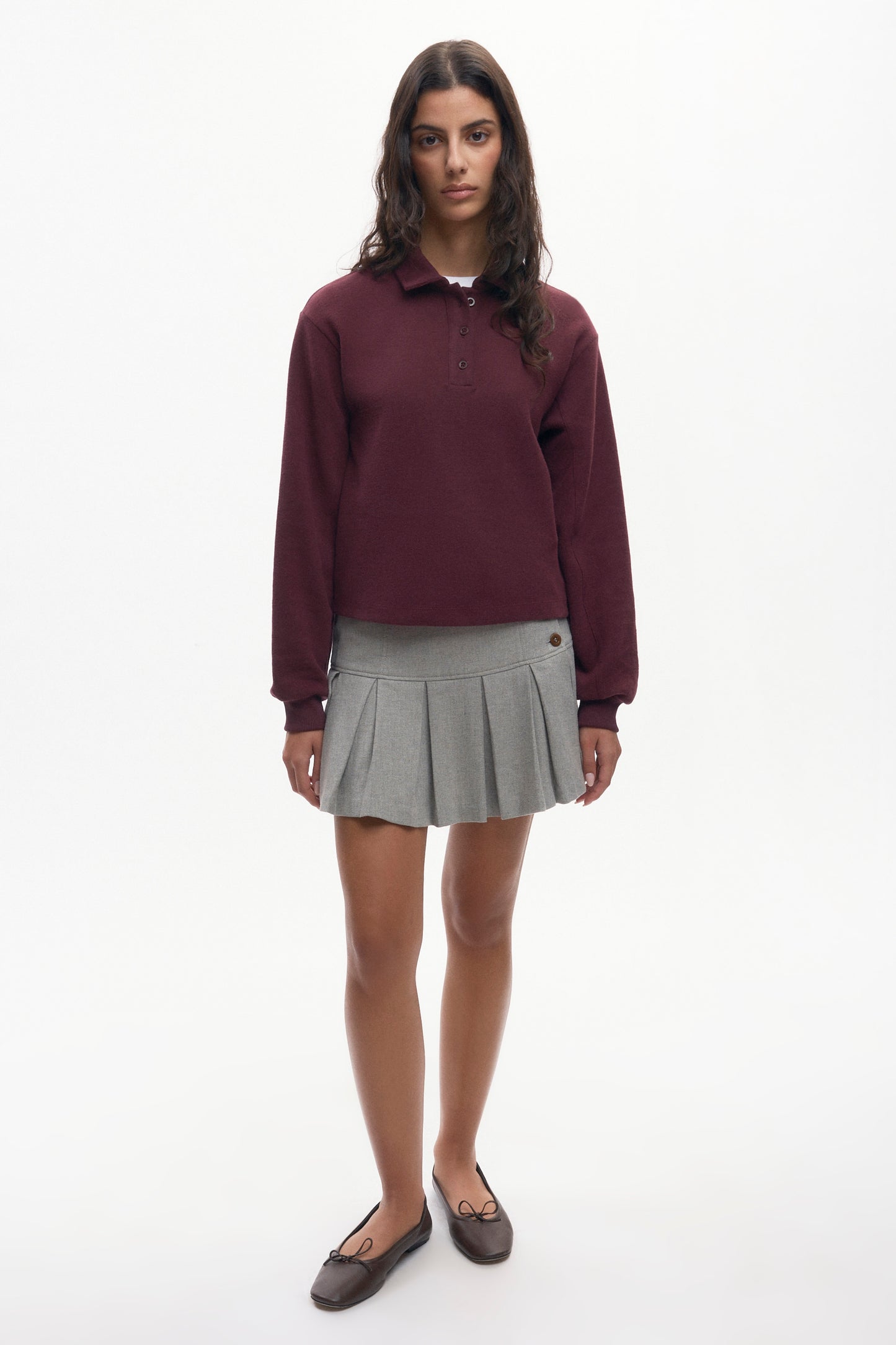 Women's Cozy Polo in Plum
