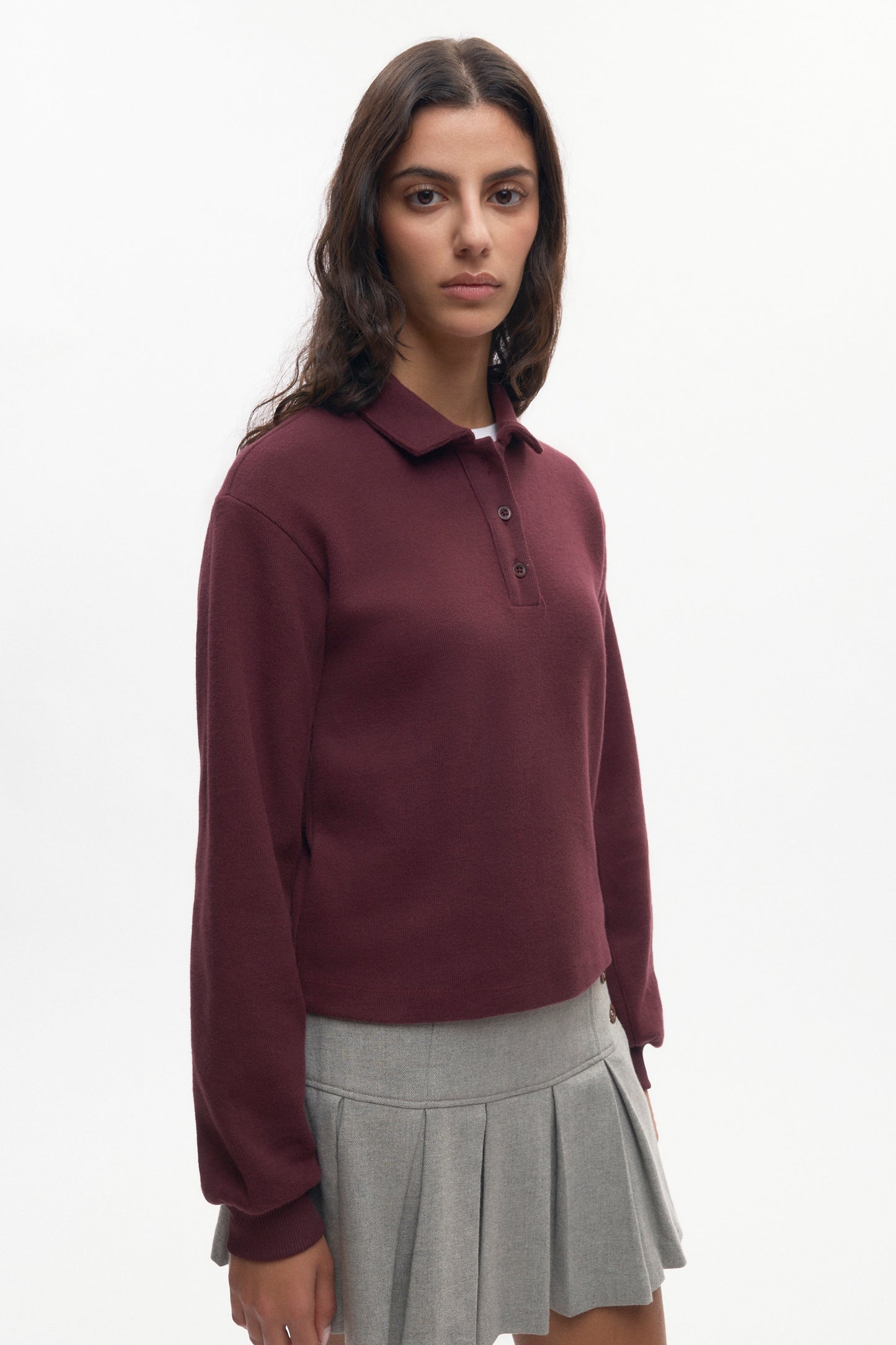 Women's Cozy Polo in Plum