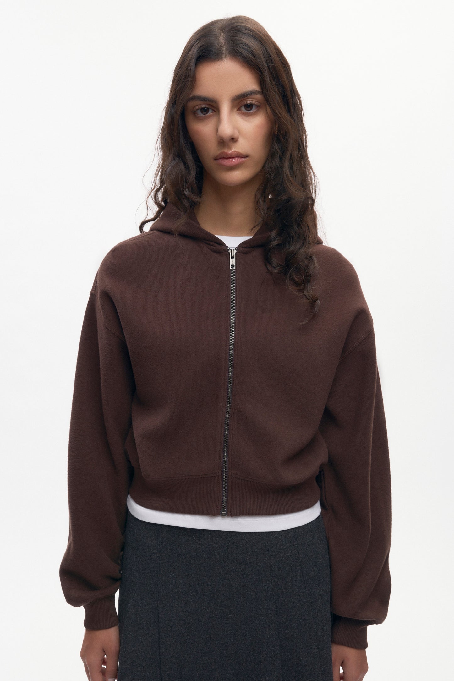Women's Cozy Zip Hoodie in Coffee Bean