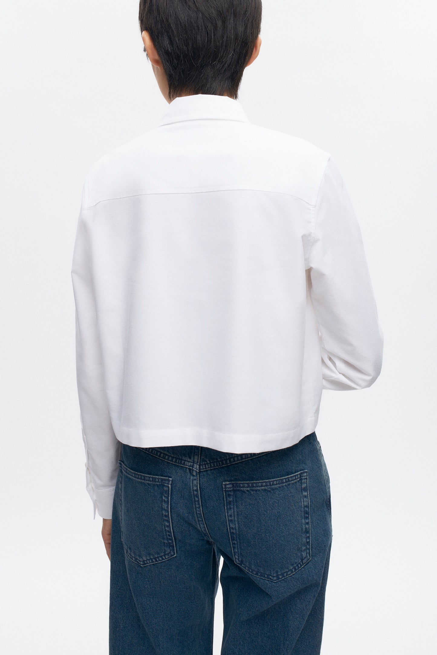Women's Crop Oxford Shirt in White