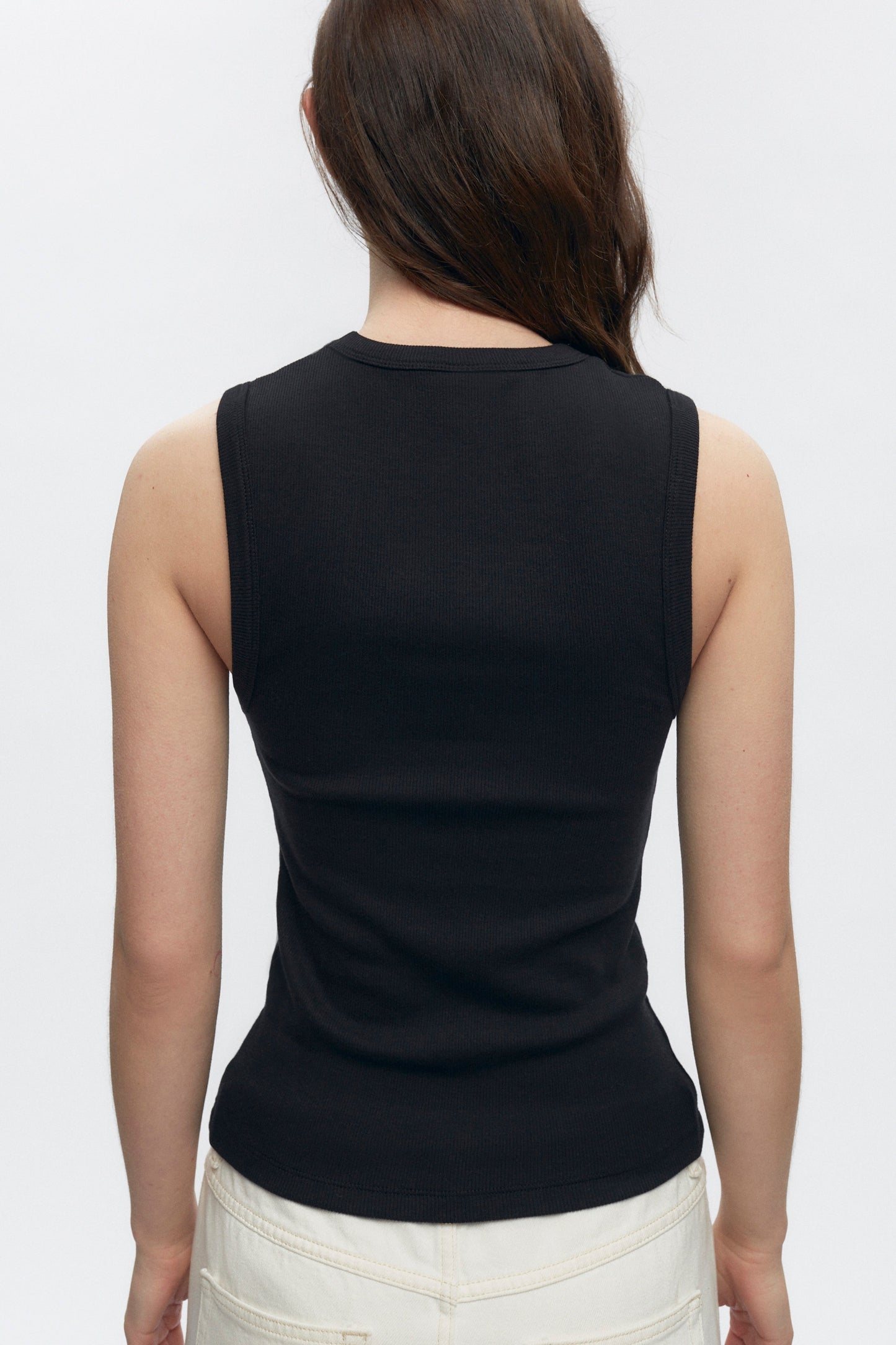 Women's Cut Off Tank in Black