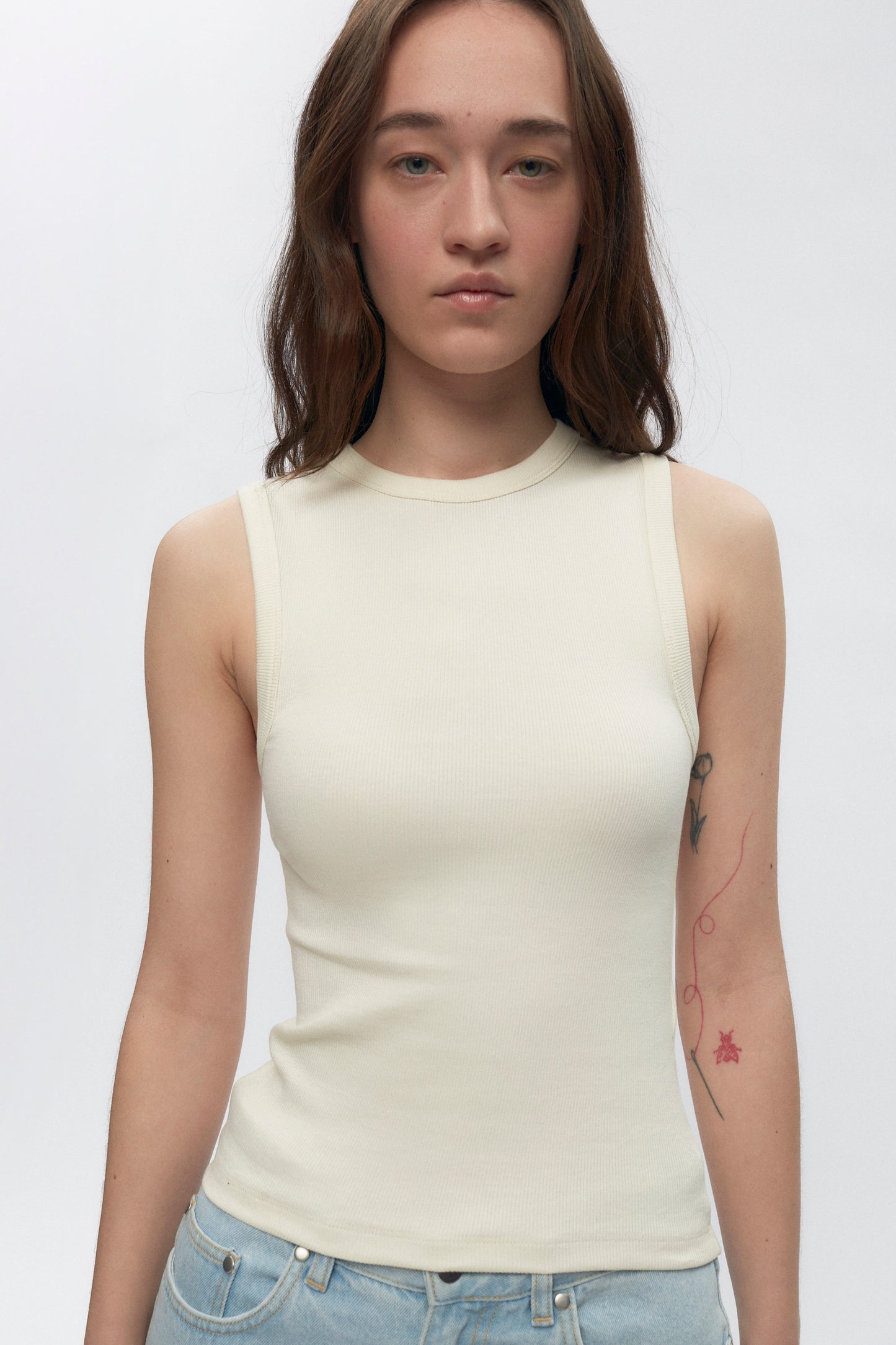 Women's Cut Off Tank in Marshmallow