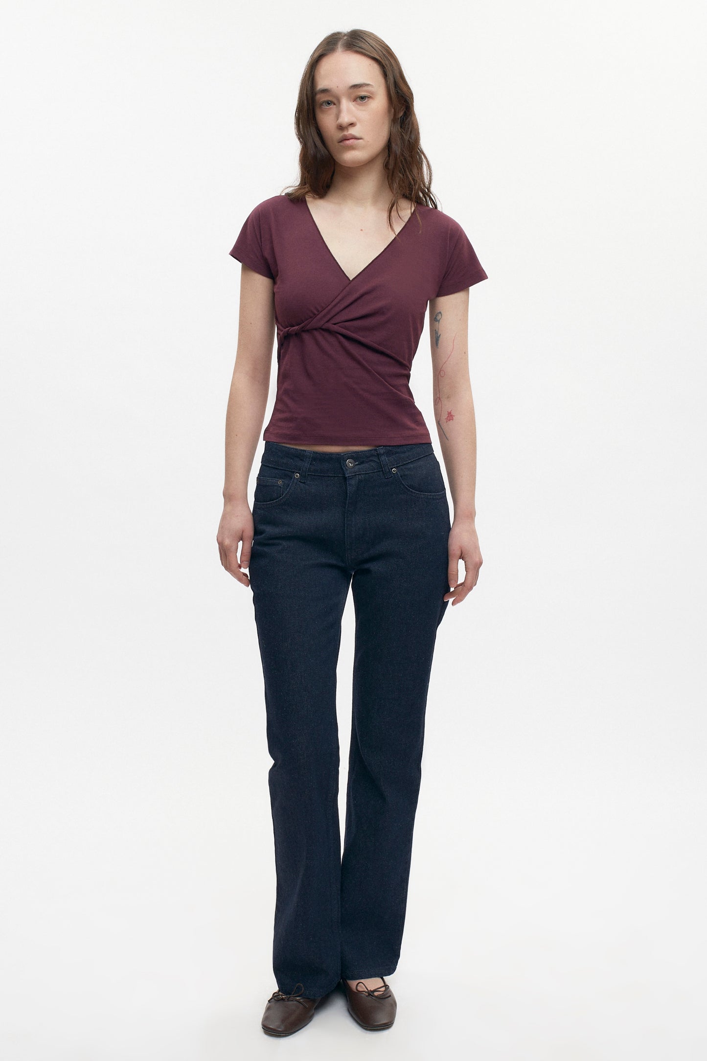 Women's Dalila Twist Top in Plum