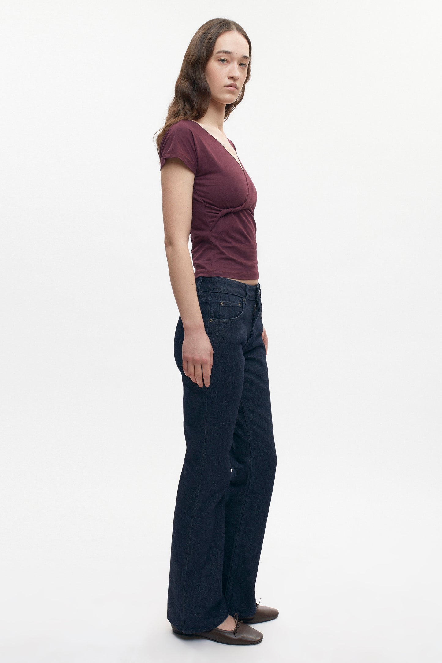 Women's Dalila Twist Top in Plum