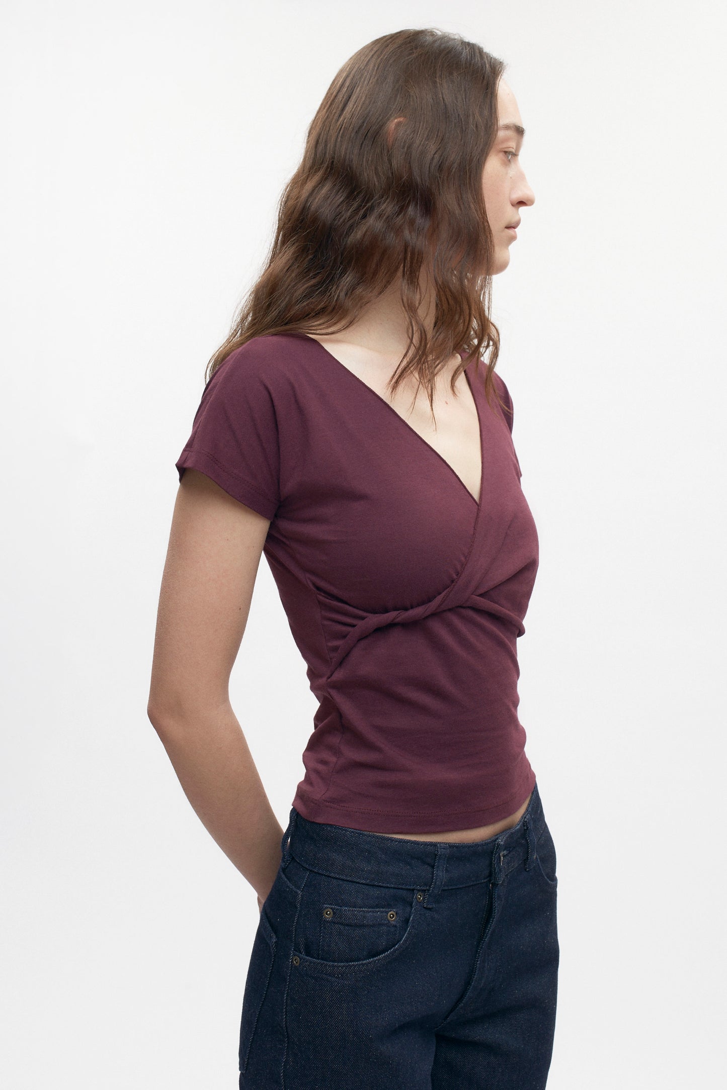 Women's Dalila Twist Top in Plum