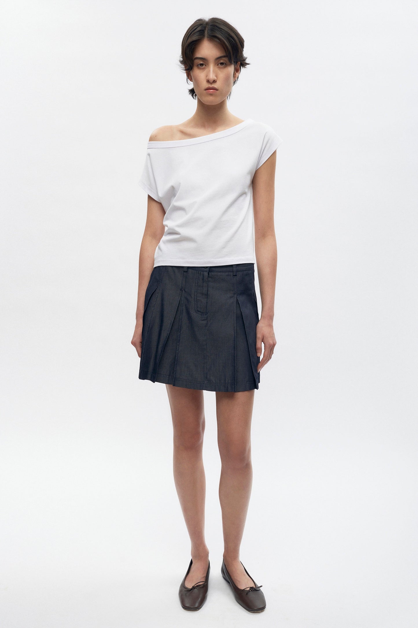 Women's Dendera Denim Pleated Mini in Raw