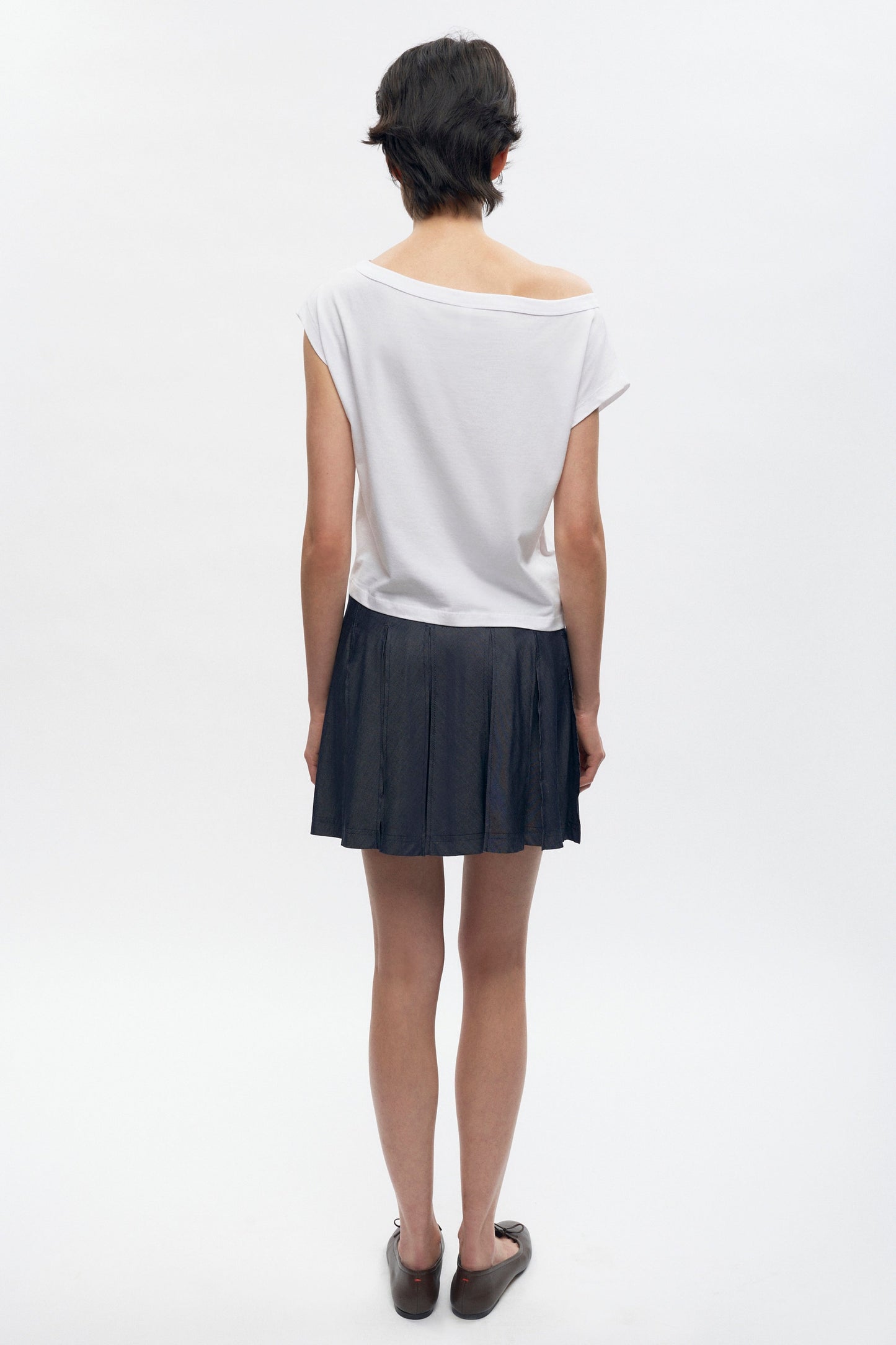 Women's Dendera Denim Pleated Mini in Raw