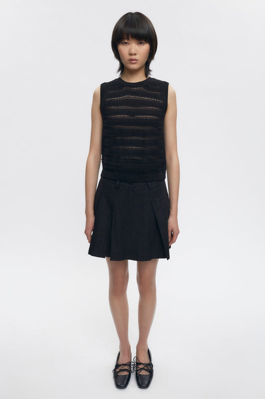 Women's Dendera Twill Pleated Mini in Black