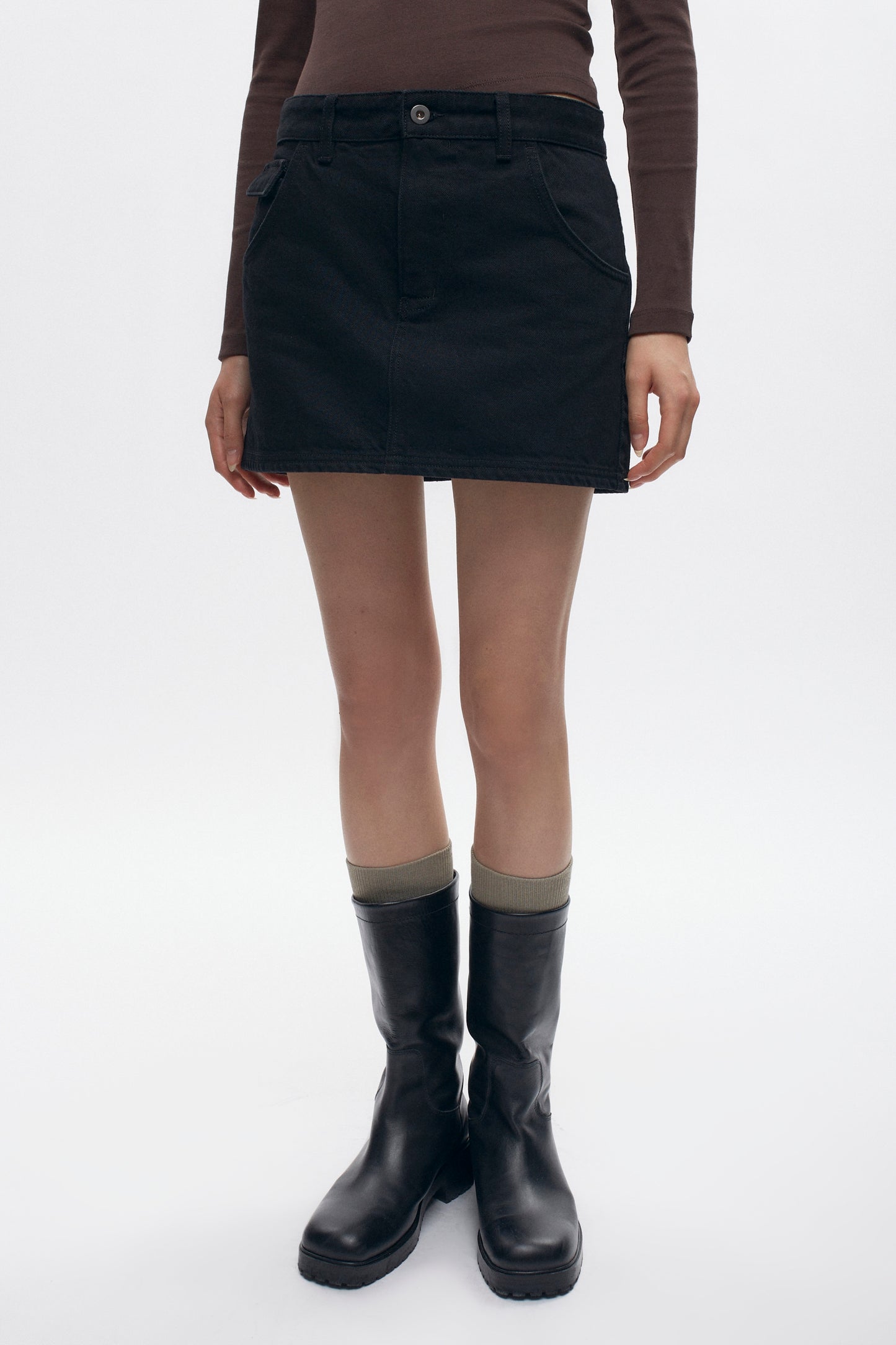 Women's Denim Mini Skirt in Black