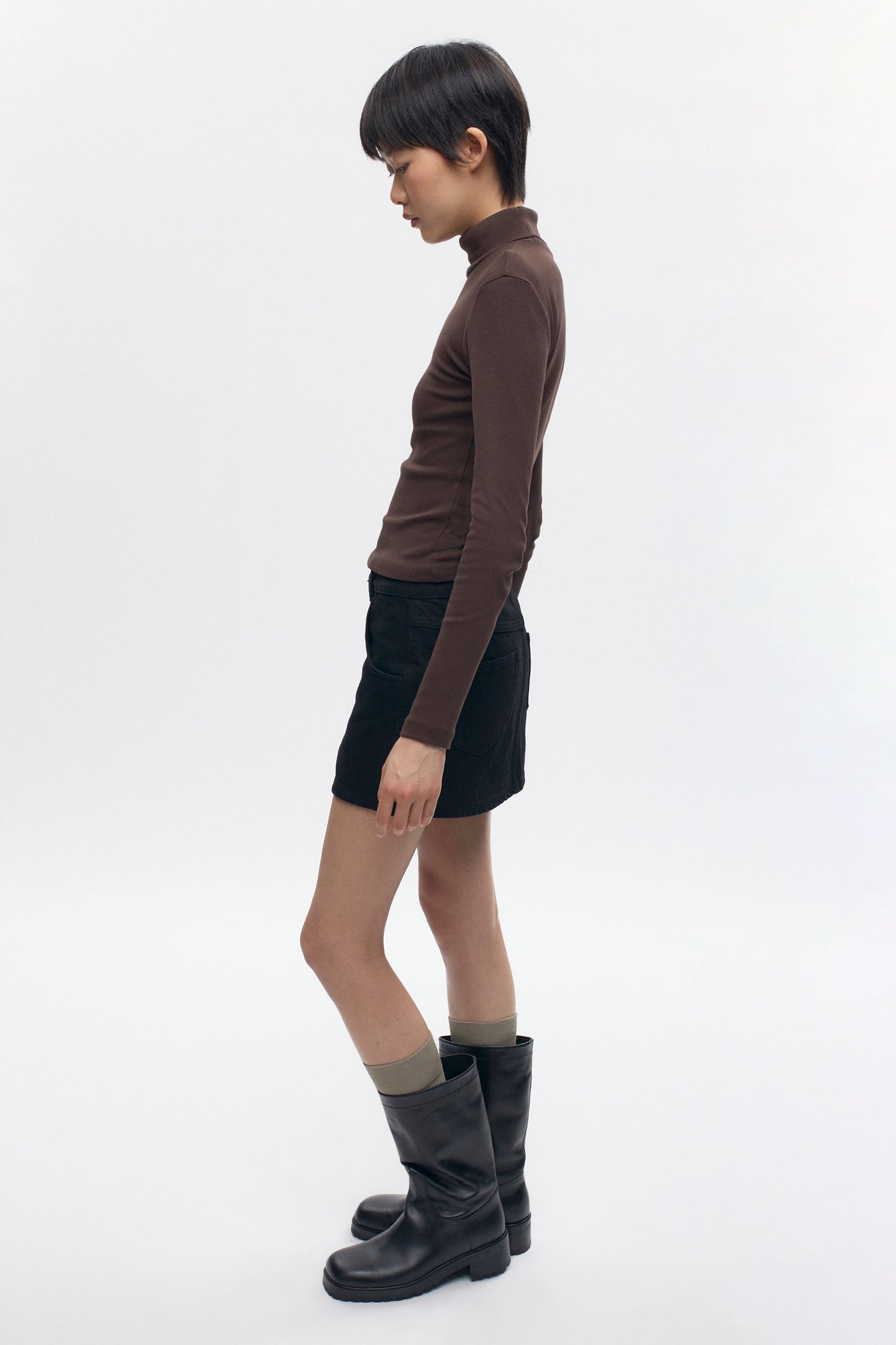 Women's Denim Mini Skirt in Black