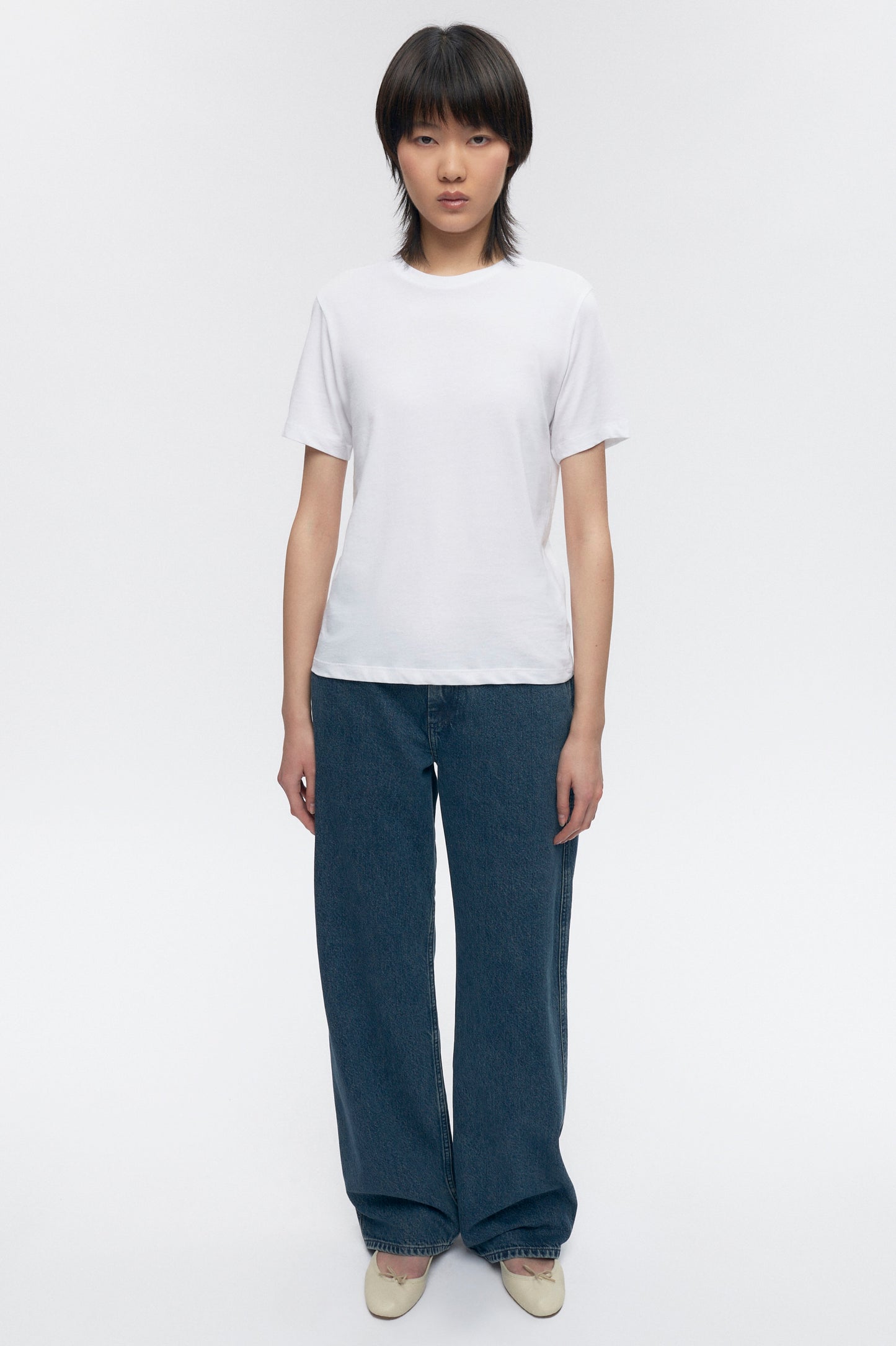 Women's Essential Crew in White