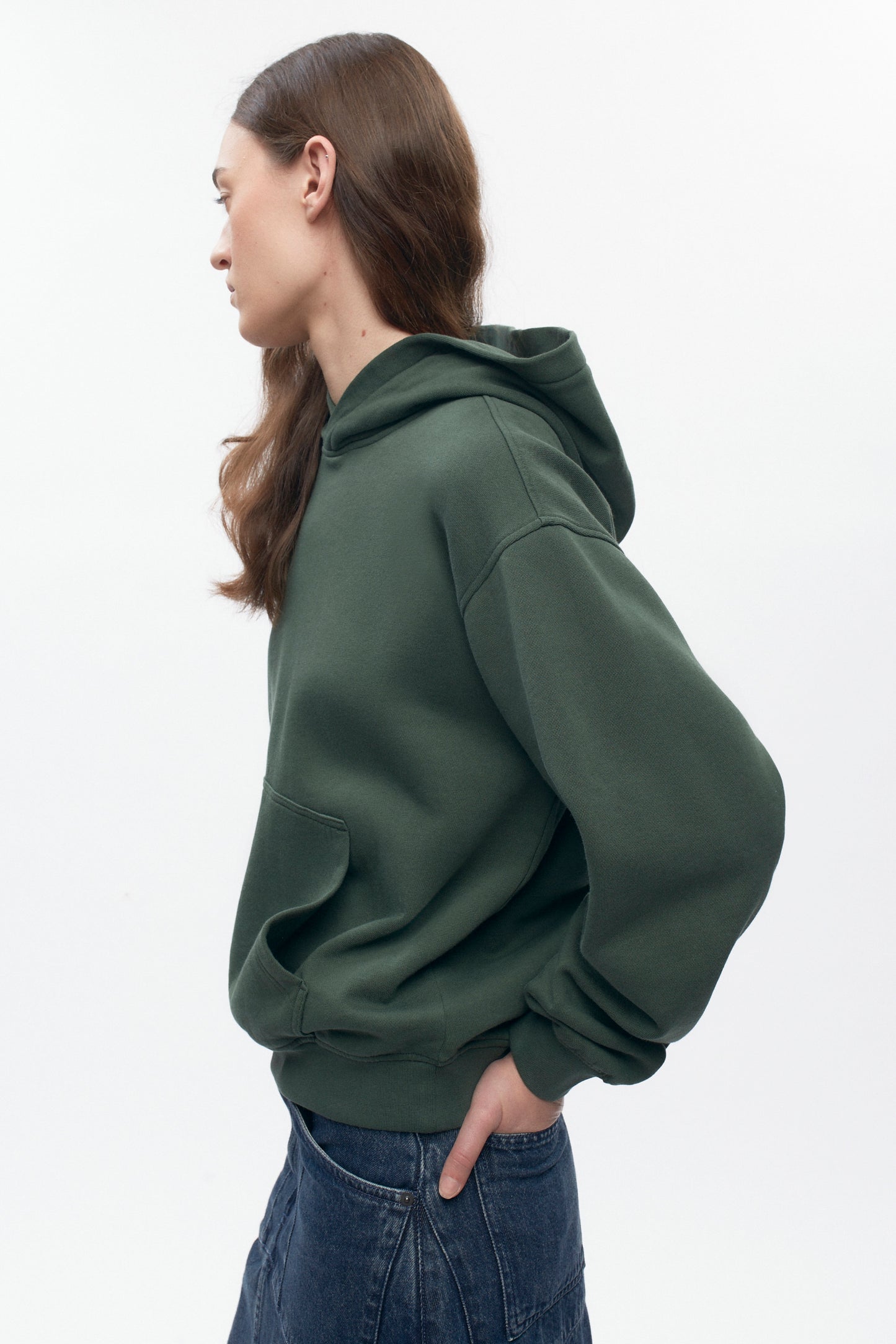 Women's Essential Hoodie in Bottle Green