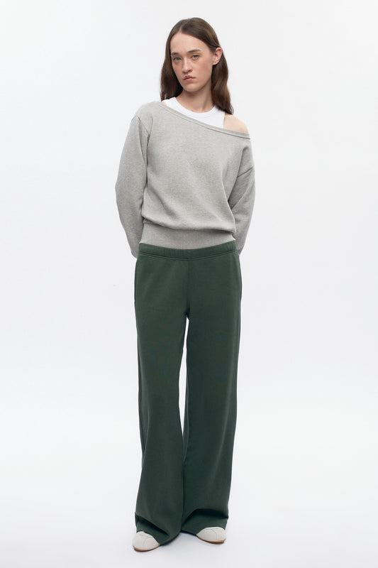 Women's Essential Straight Sweatpant in Bottle Green
