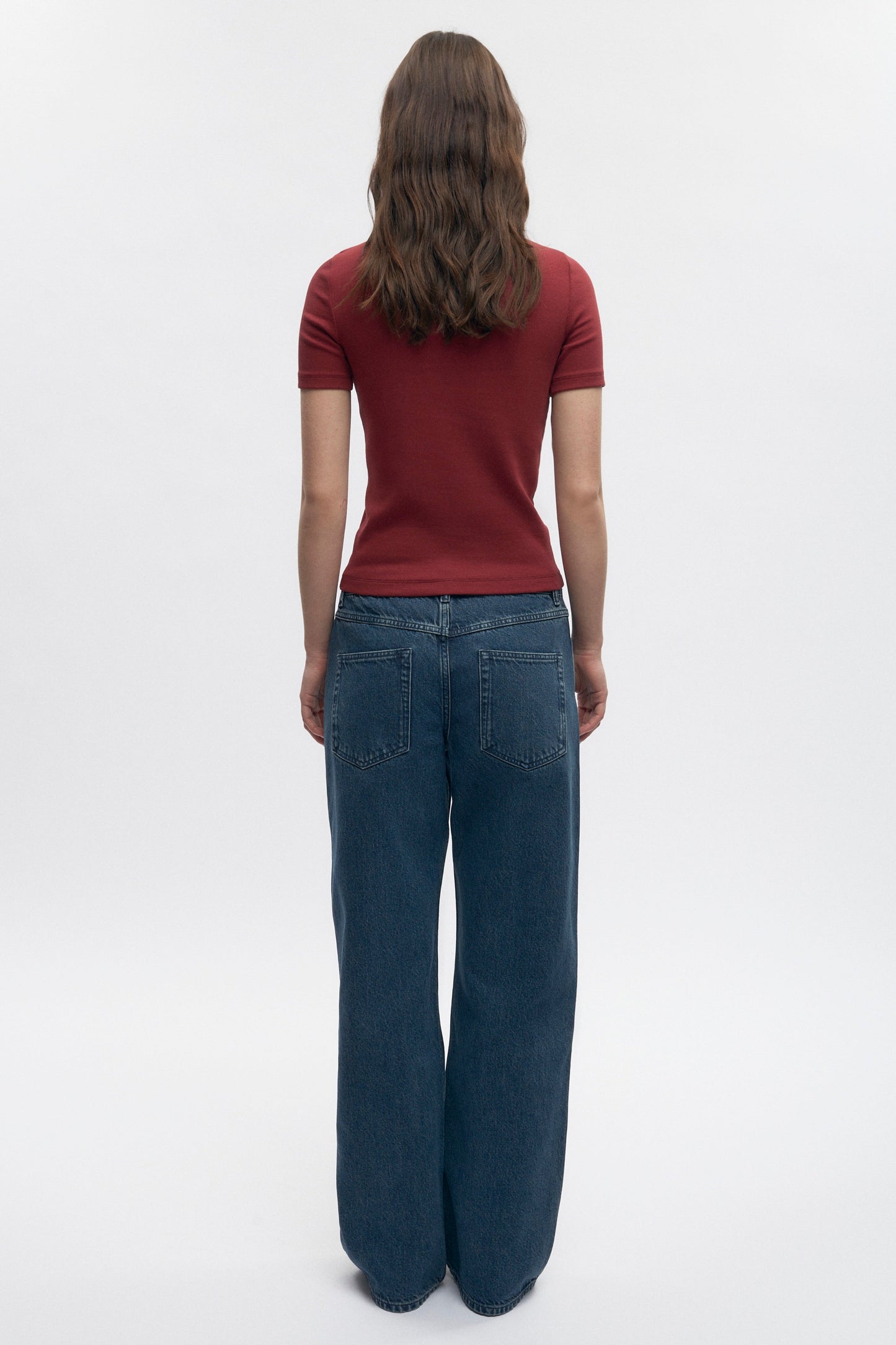 Women's Fitted Rib Tee in Sunstar Red