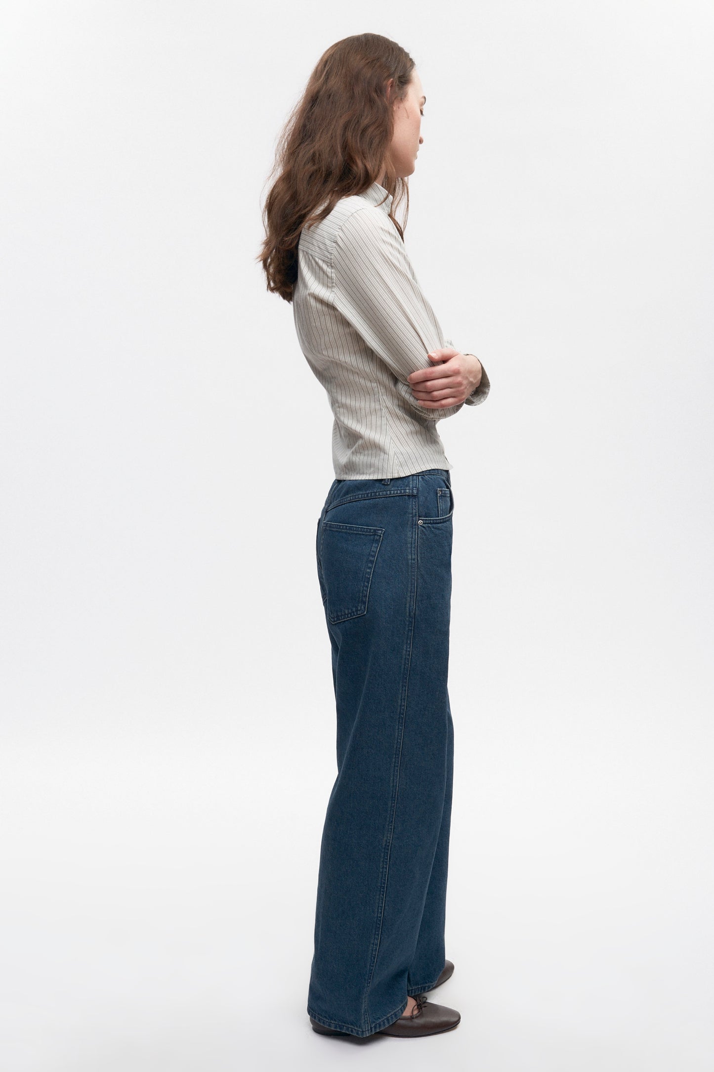Women's Fitted Shirt in Desert Stripe