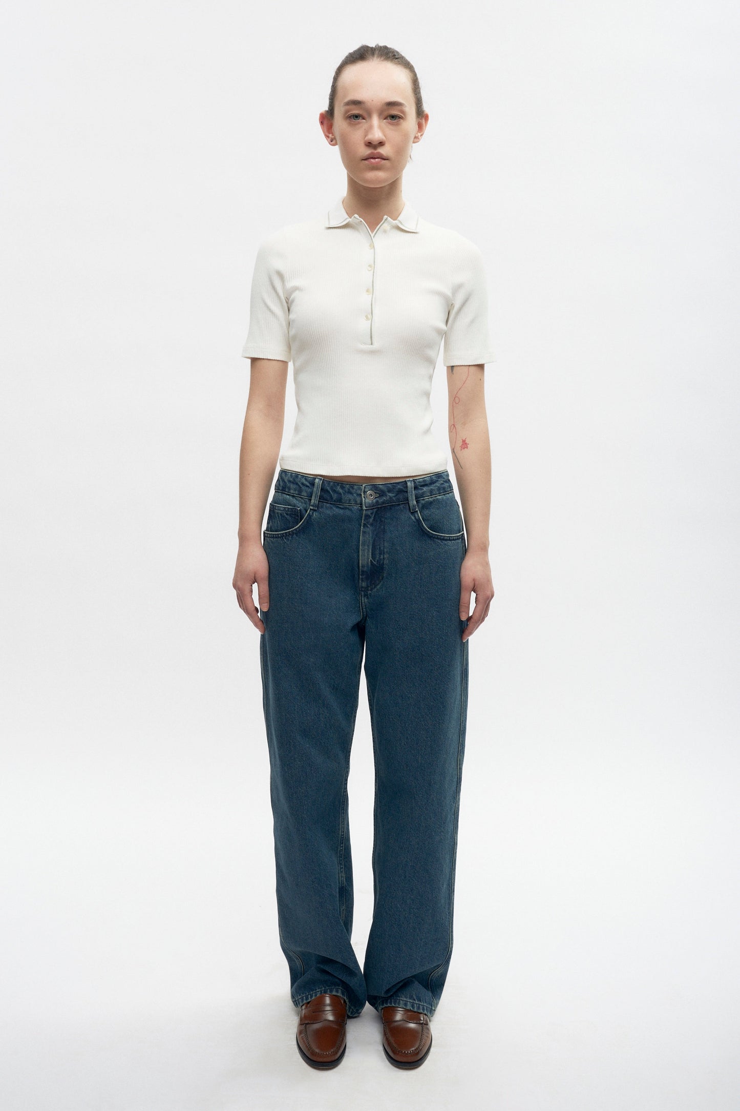 Women's Garden City Polo in Marshmallow/Lily Pad