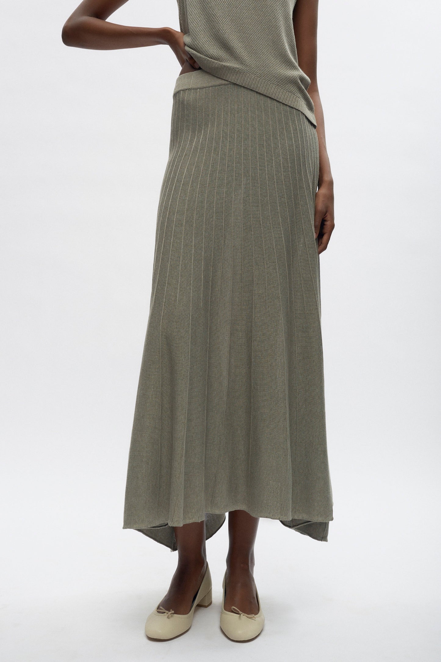 Women's Gezira Knit Skirt in Dune Grass