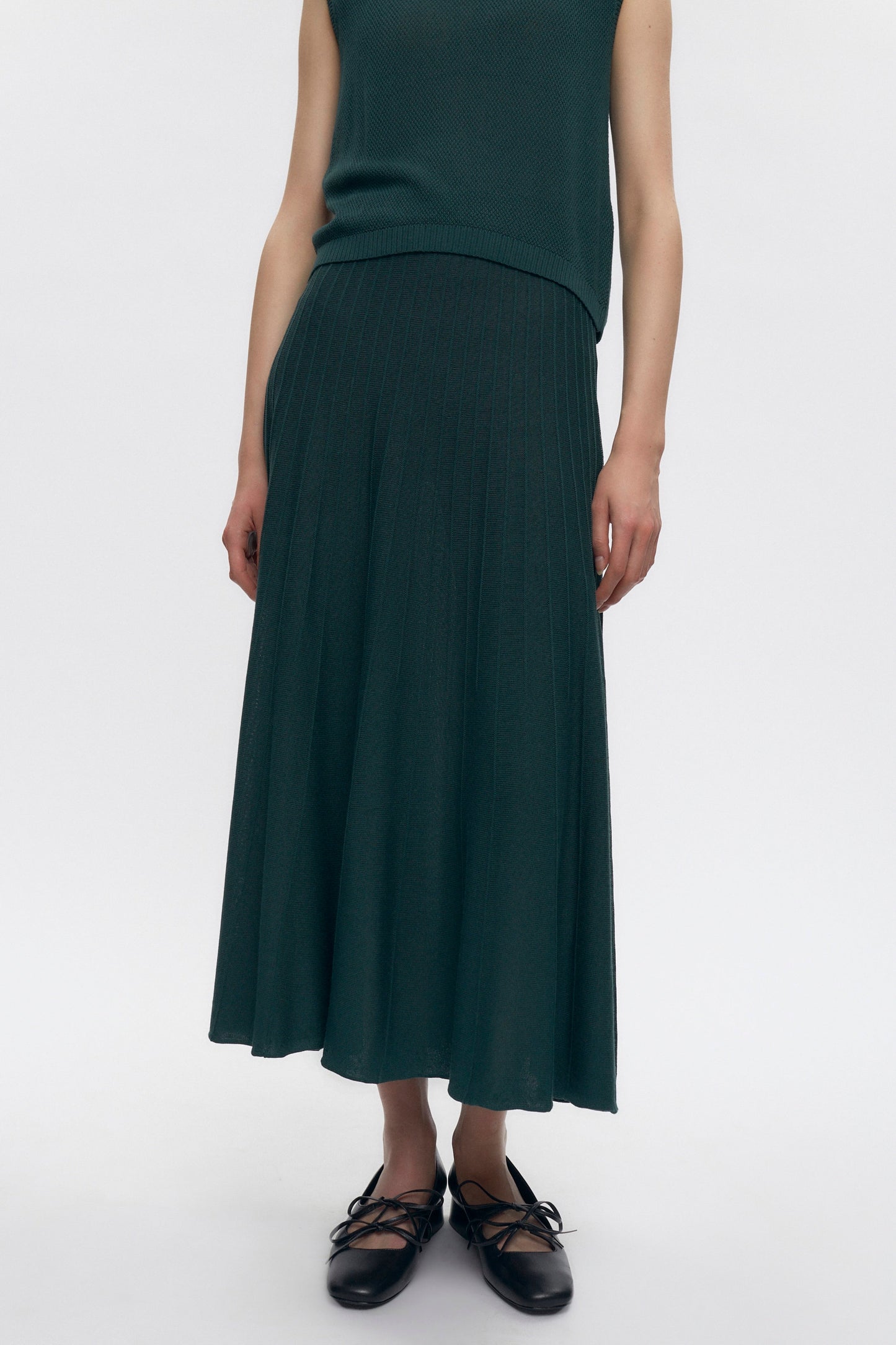 Women's Gezira Knit Skirt in Racing Green
