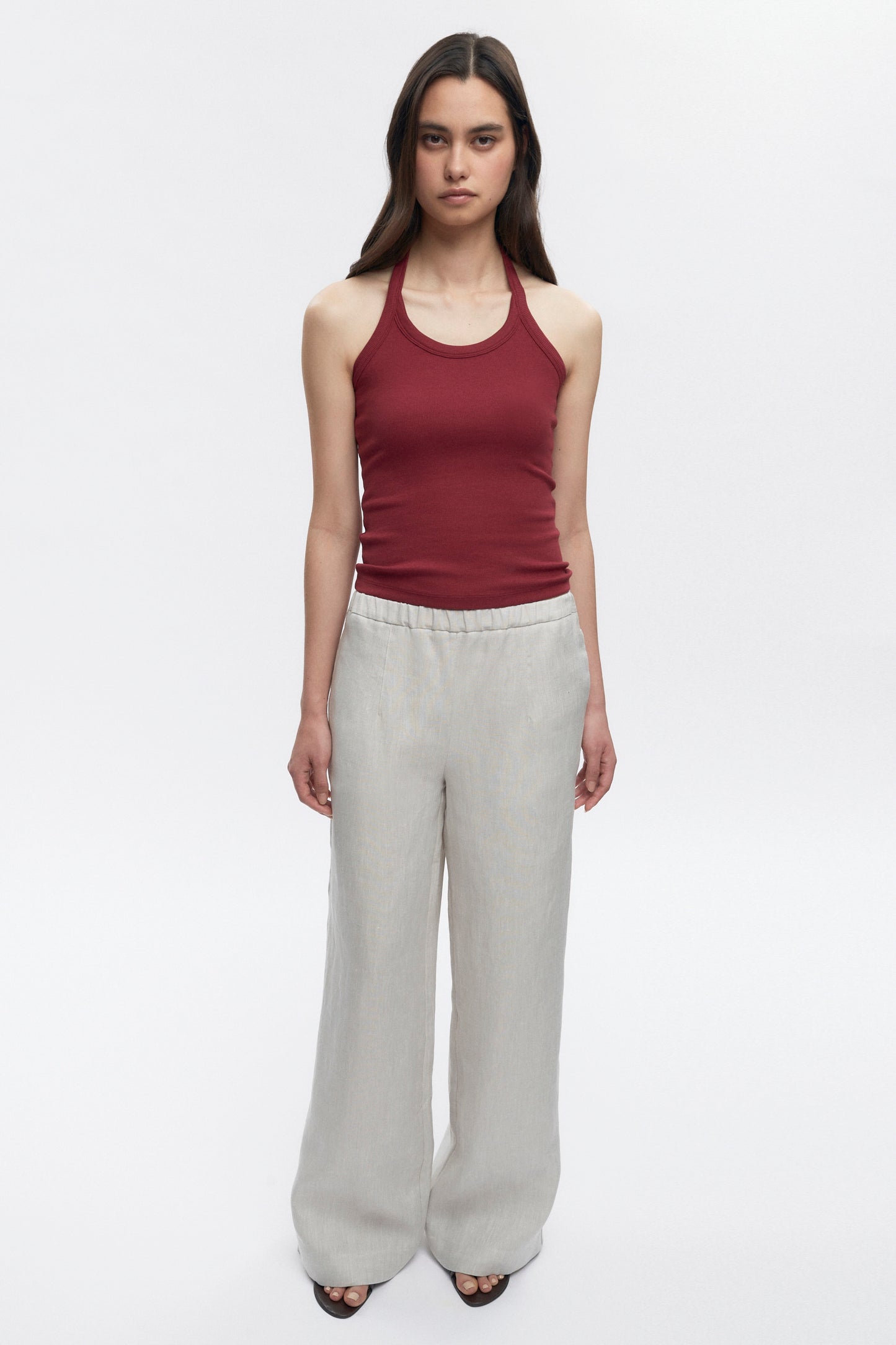 Women's Halter Tank in Sunstar Red