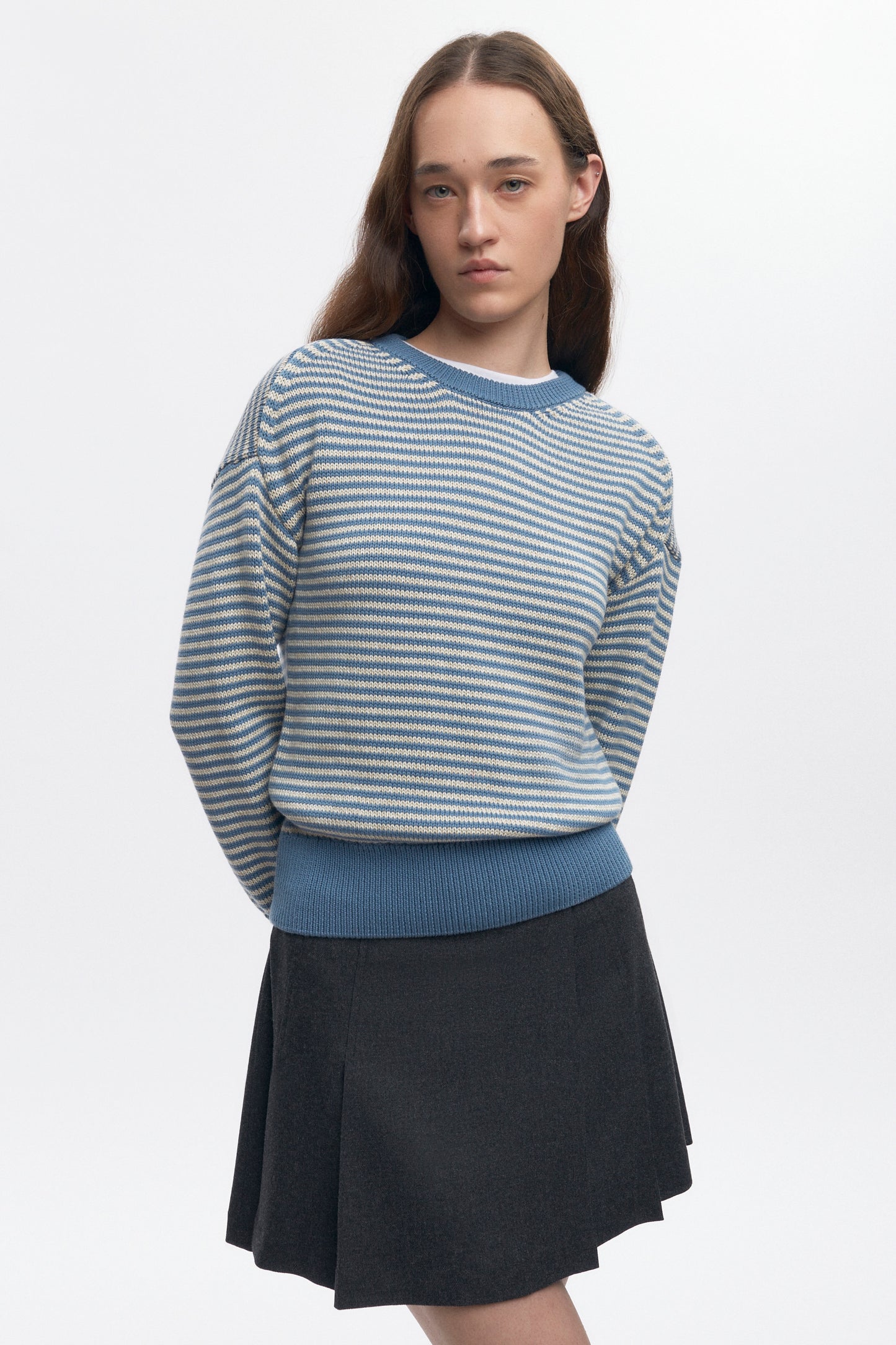 Women's Hamatah Sweater in Delta/Oat Stripe
