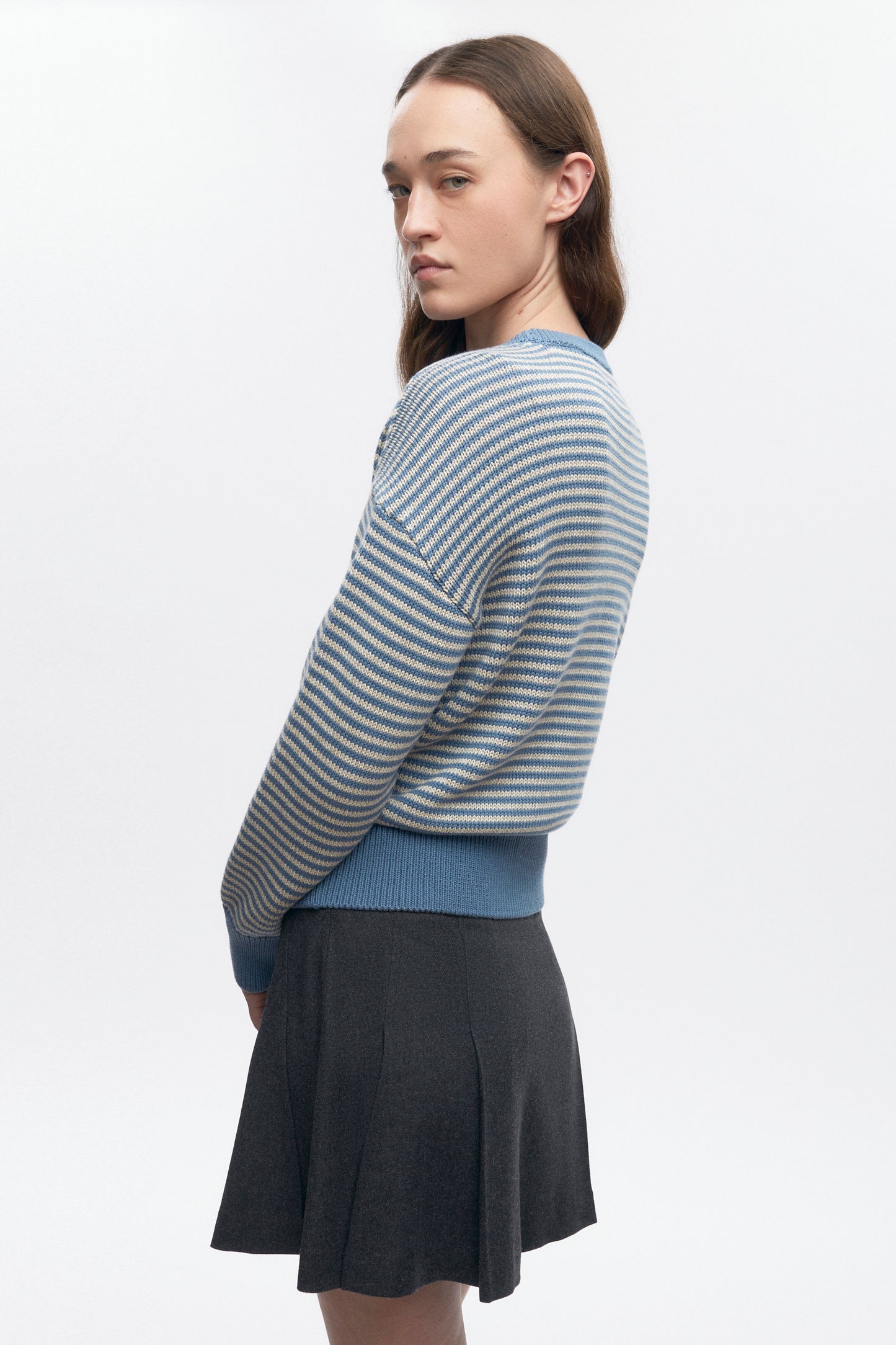 Women's Hamatah Sweater in Delta/Oat Stripe