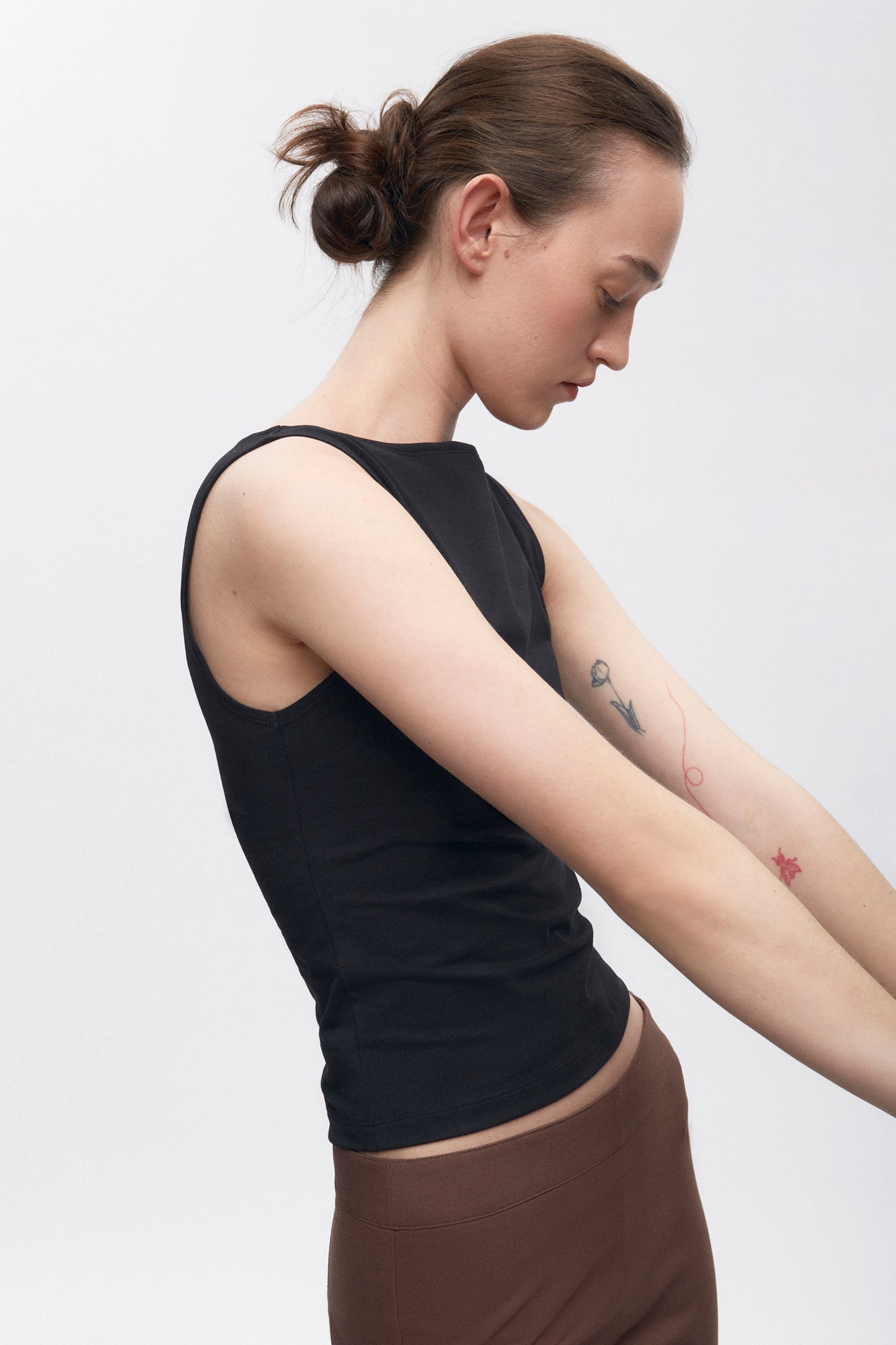 Women's High Neckline Tank  in Black