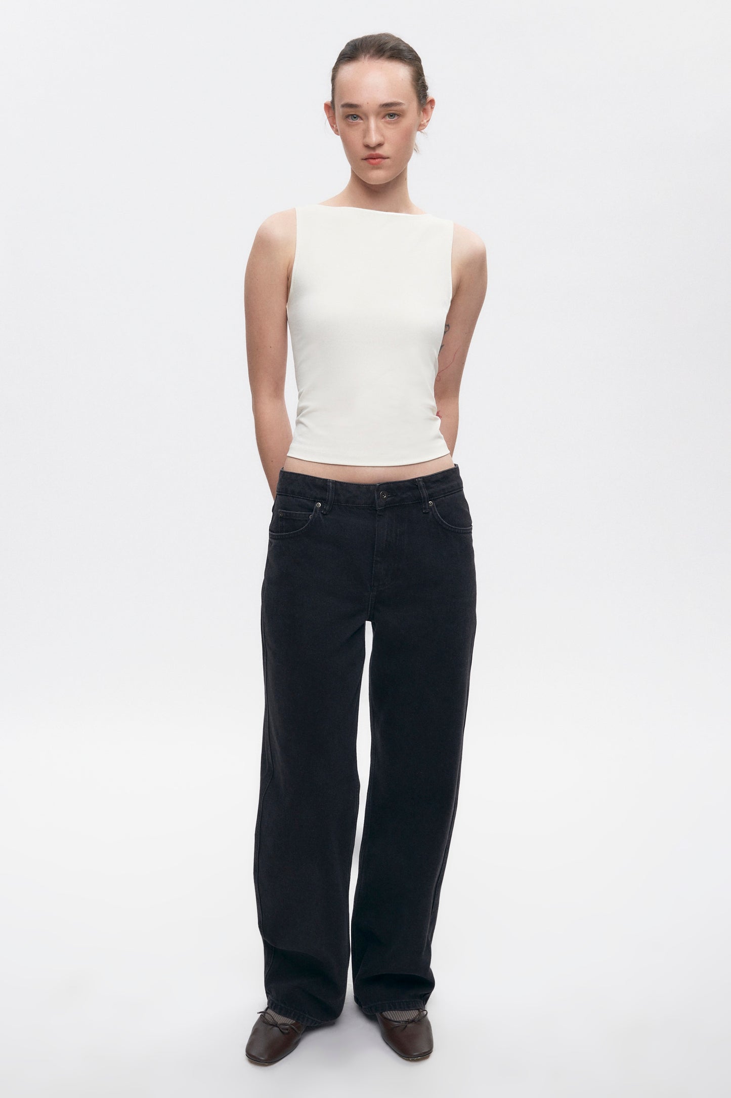 Women's High Neckline Tank  in Marshmallow