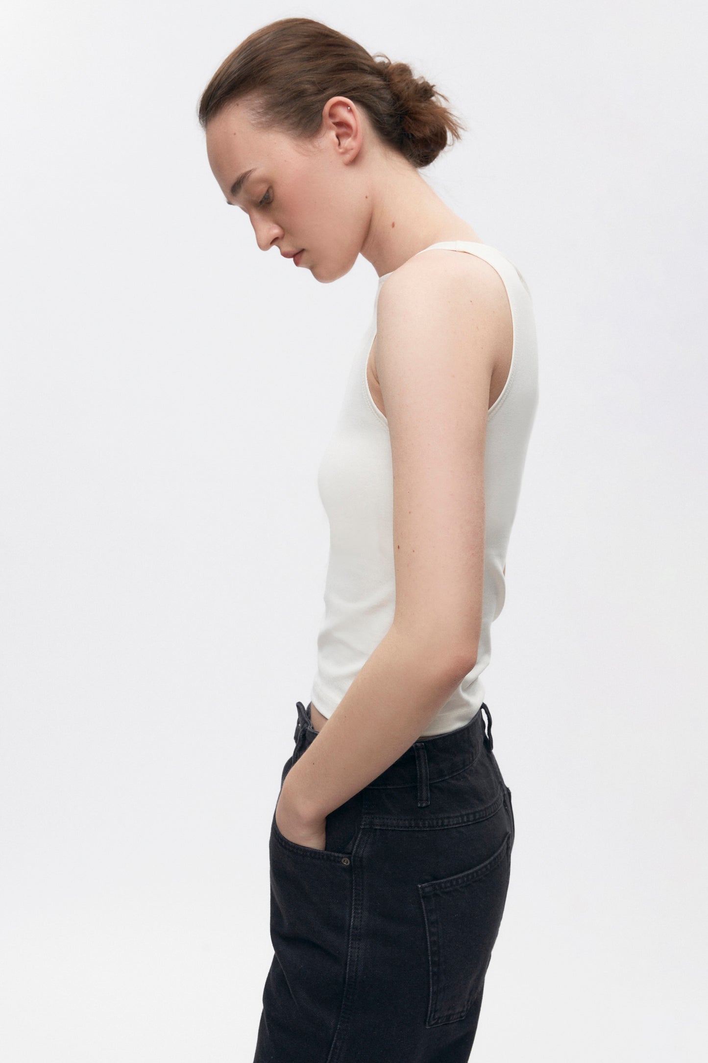 Women's High Neckline Tank  in Marshmallow