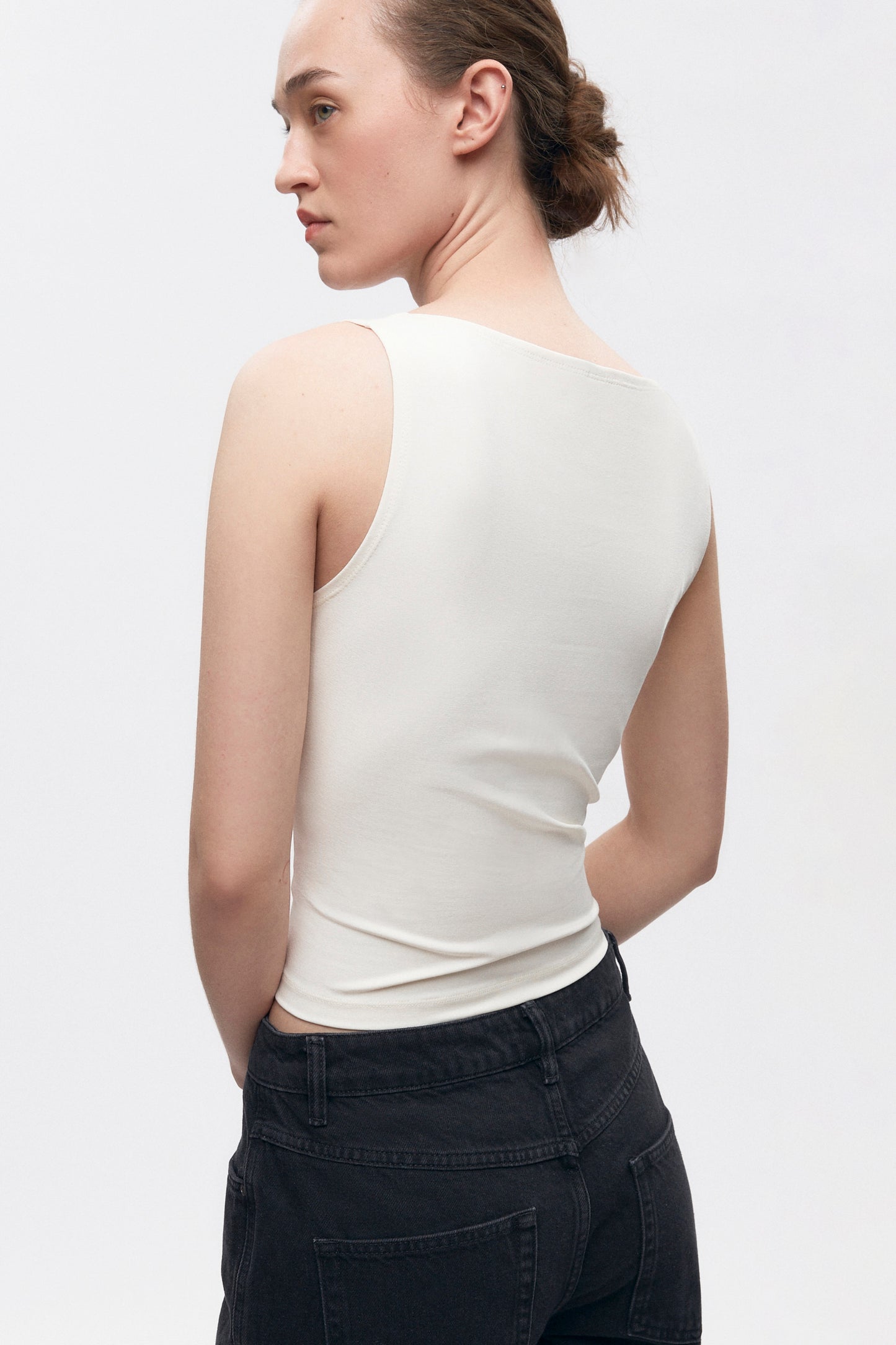 Women's High Neckline Tank  in Marshmallow