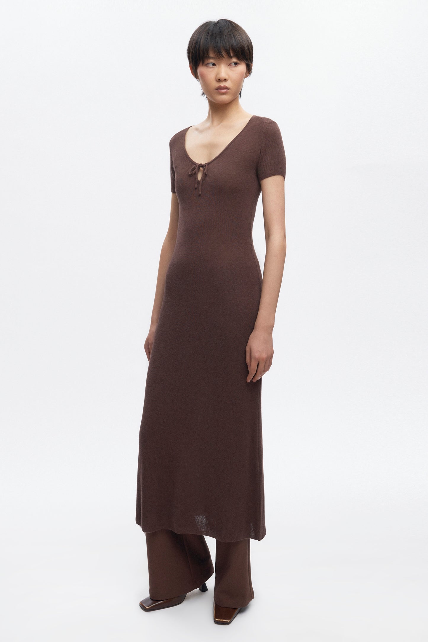 Women's Iris Knit Dress in Coffee Bean